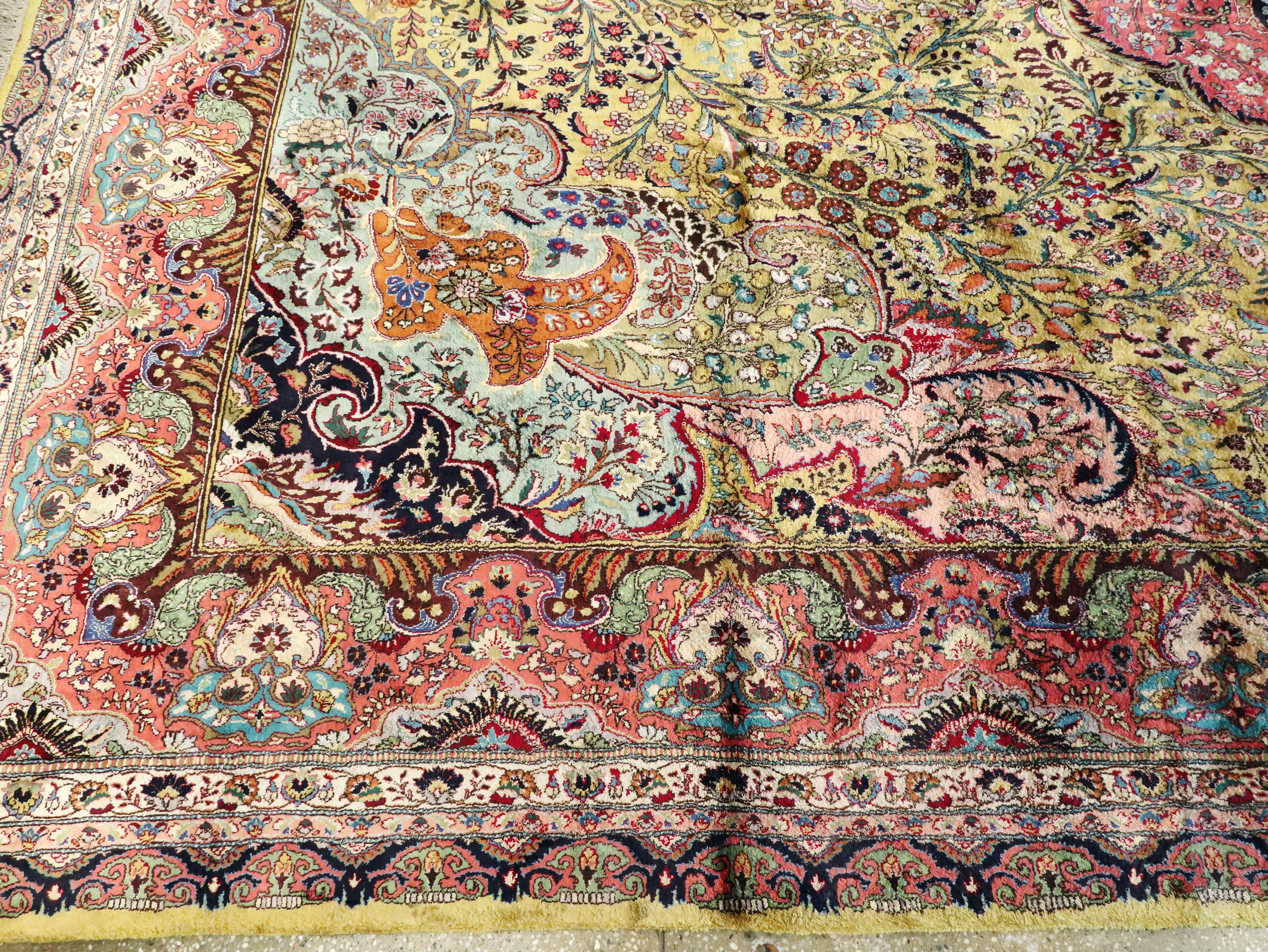 Vintage Persian Qum Silk Carpet 4