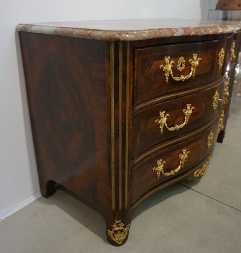 Maitre NicolasJean Marchand Louis XV Ormolu Kingwood Chest with Provenance For Sale at 1stdibs