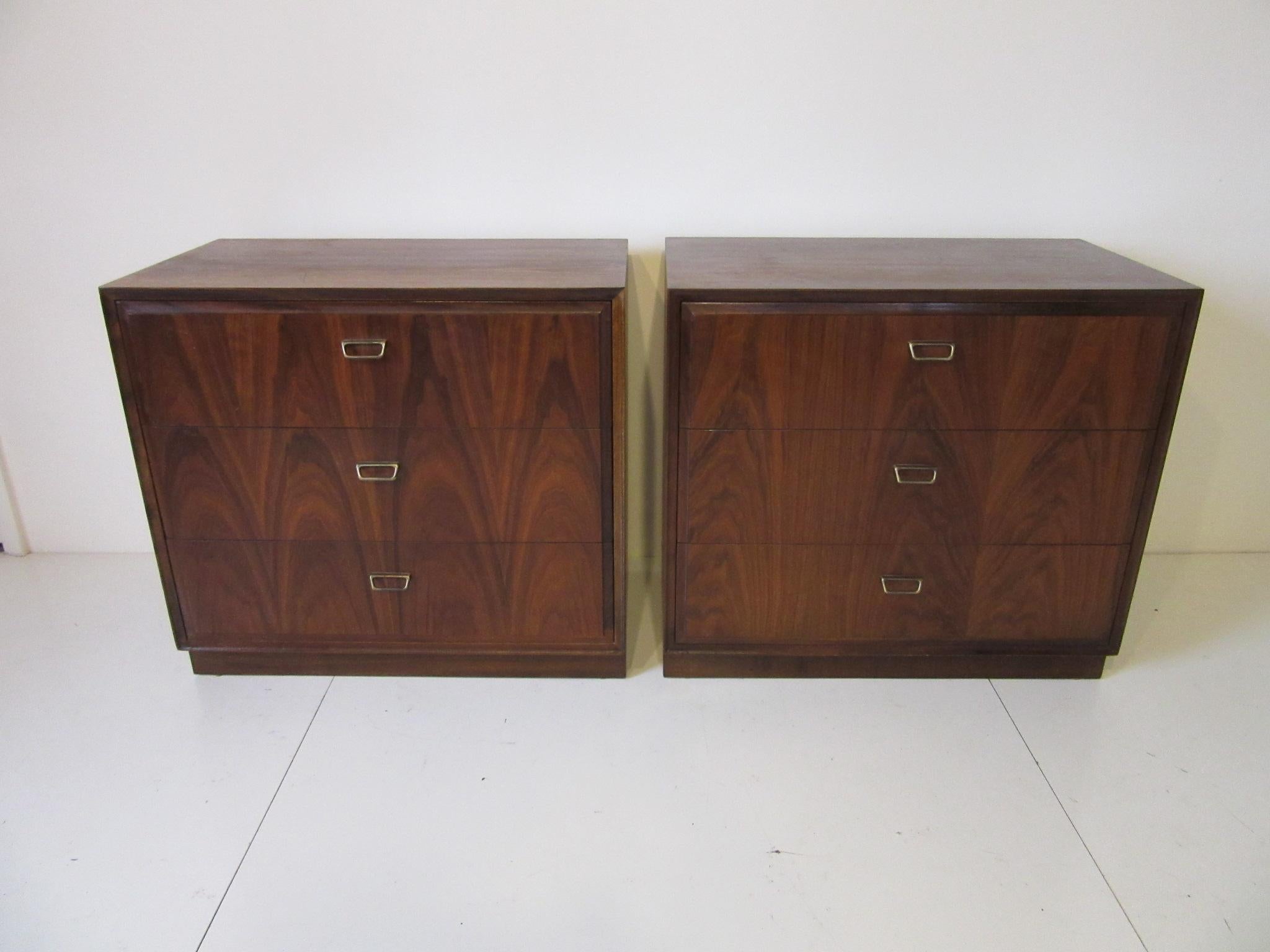 Midcentury Walnut Chests by Founders 4