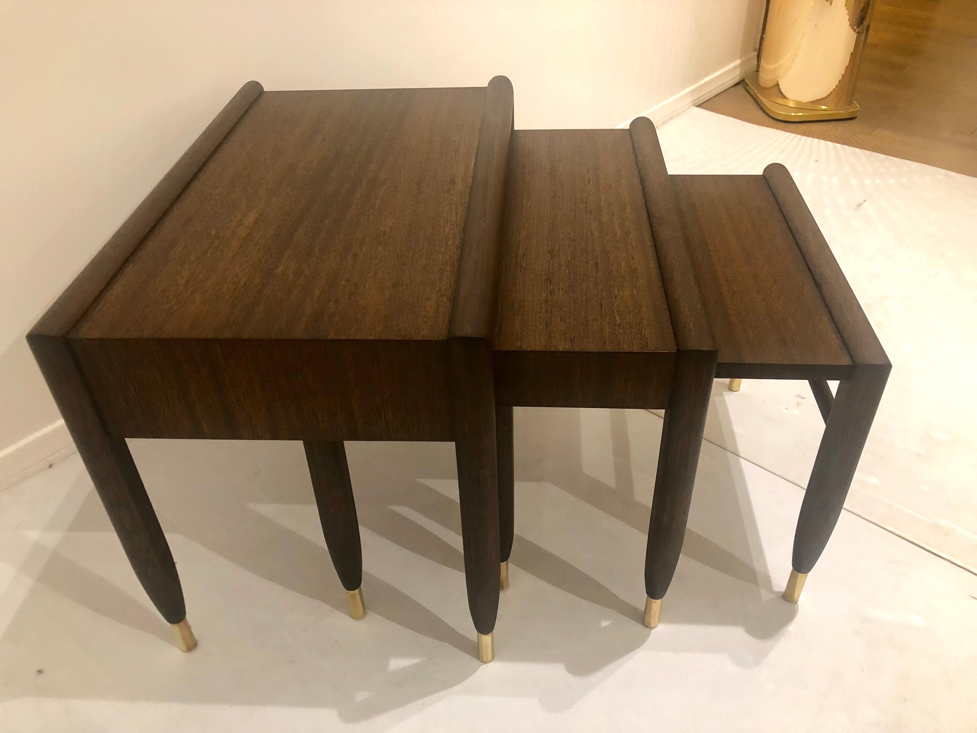 American Mid Century Nesting Tables Designed by John Keal for Brown Saltman For Sale 4