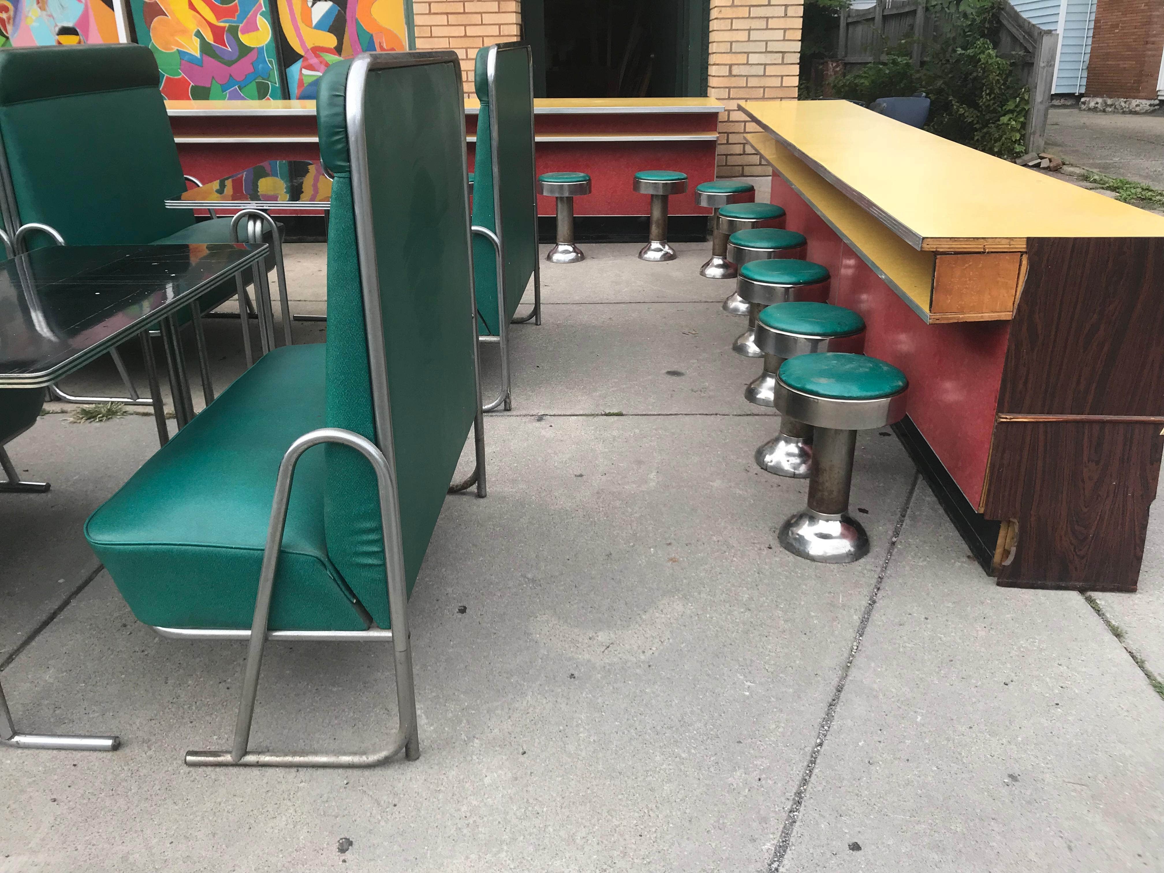 Original Art Deco Diner, Seats 40 Designed by Wolfgang Hoffmann for Howell 1930s 5