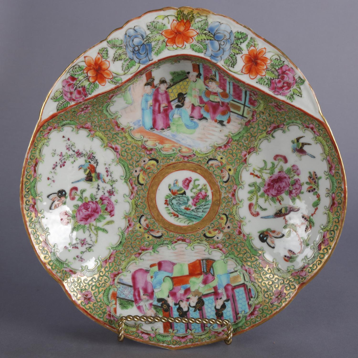 34 Piece Antique Chinese Rose Medallion Enameled Porcelain Dining Set 6