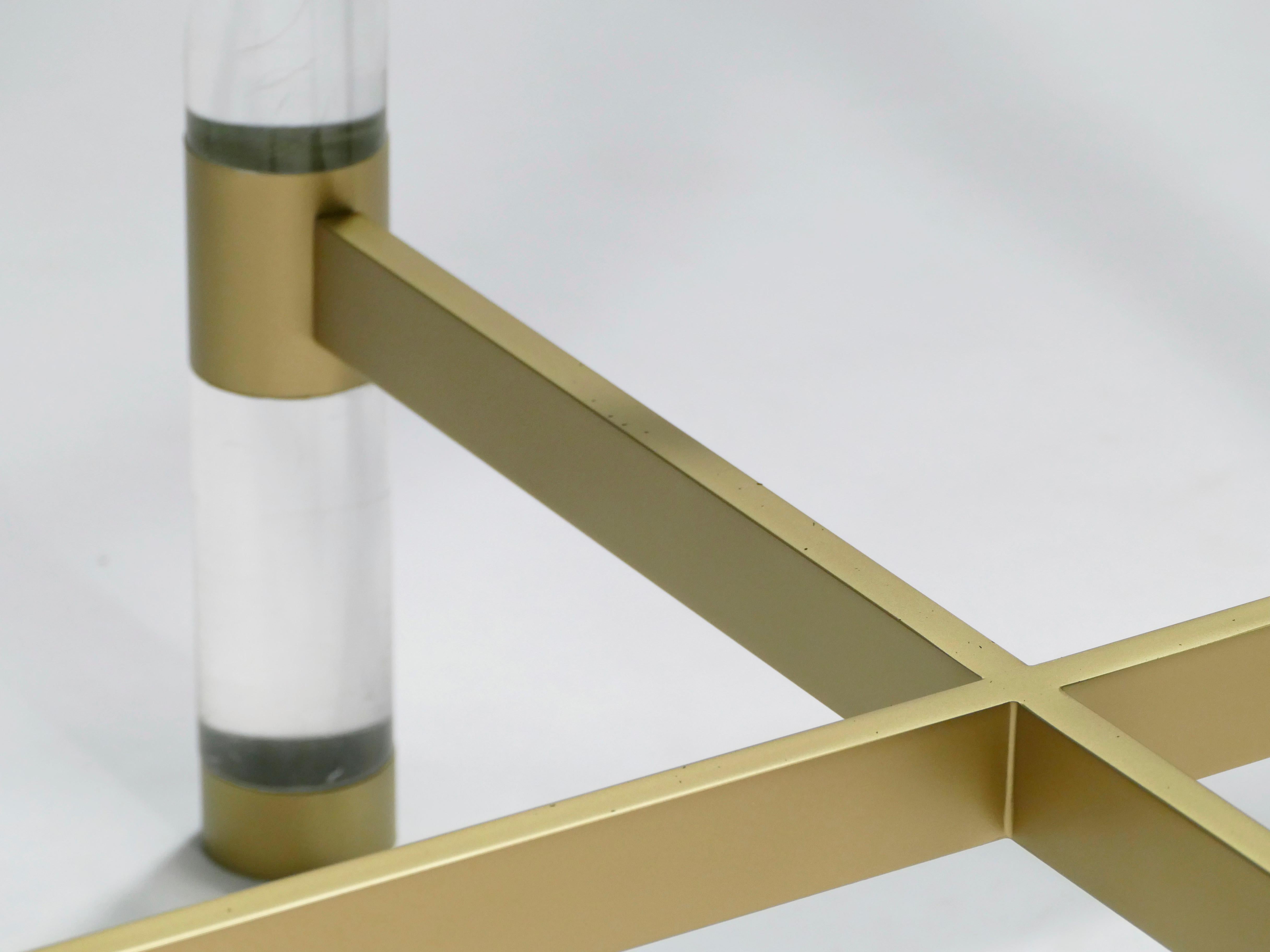 Brass and Lucite Dining Table by Sandro Petti for Metalarte, 1970s 5