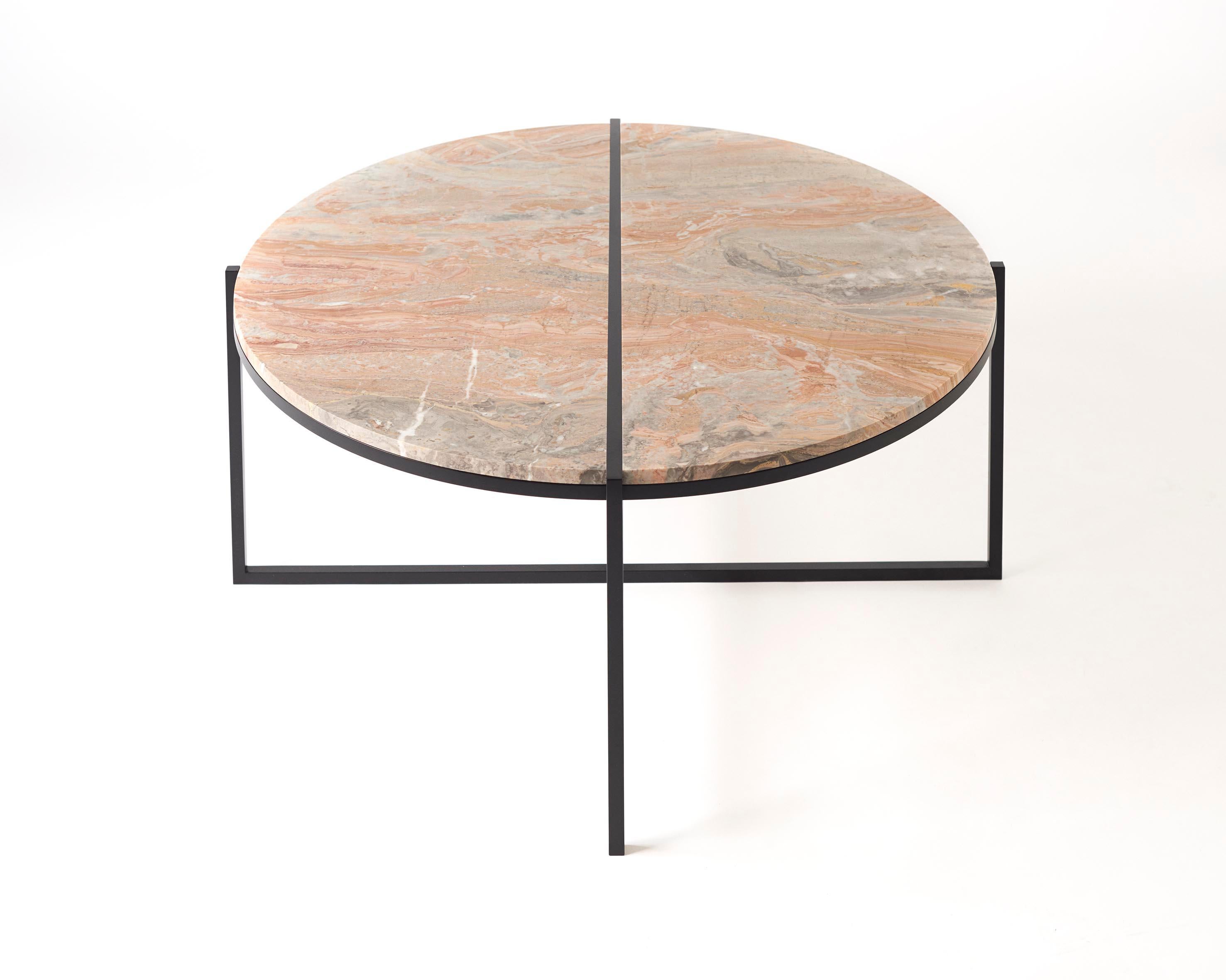 Contemporary Coffee Table, Orobico Marble, Minimalist, Modern, Unique, Round For Sale 4