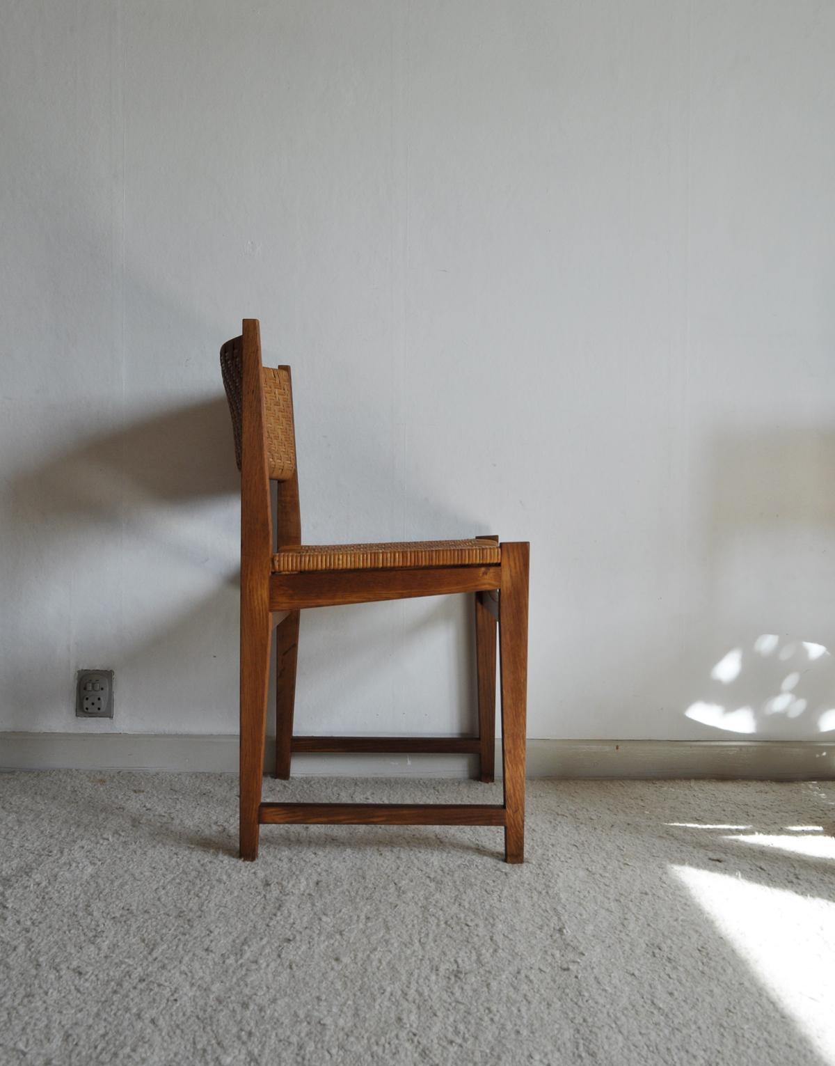 Oak and Cane Dining Chairs designed by Peter Hvidt & Orla Mølgaard-Nielsen For Sale 5