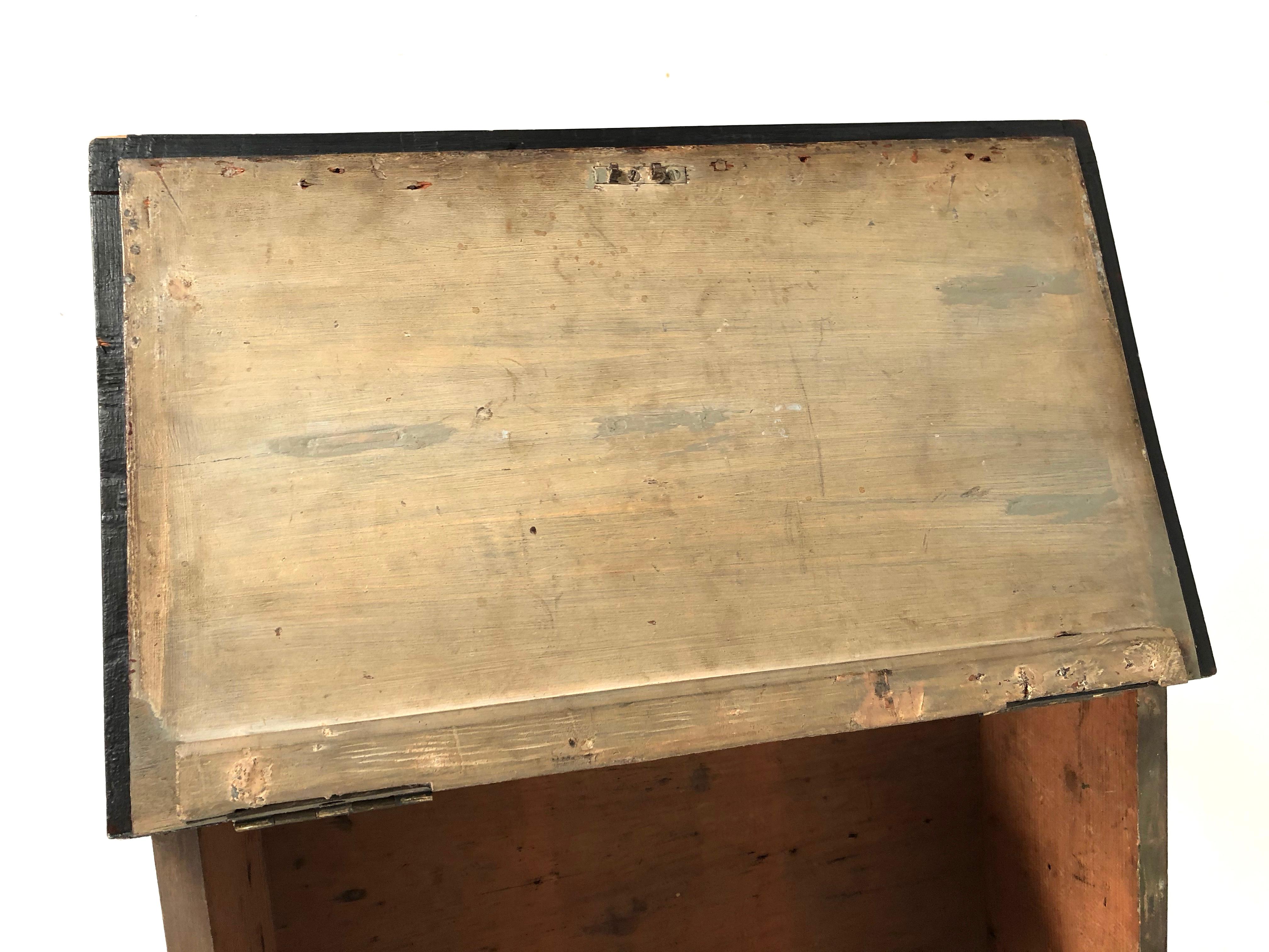 19th Century Painted Wood Book Box on Stand 4