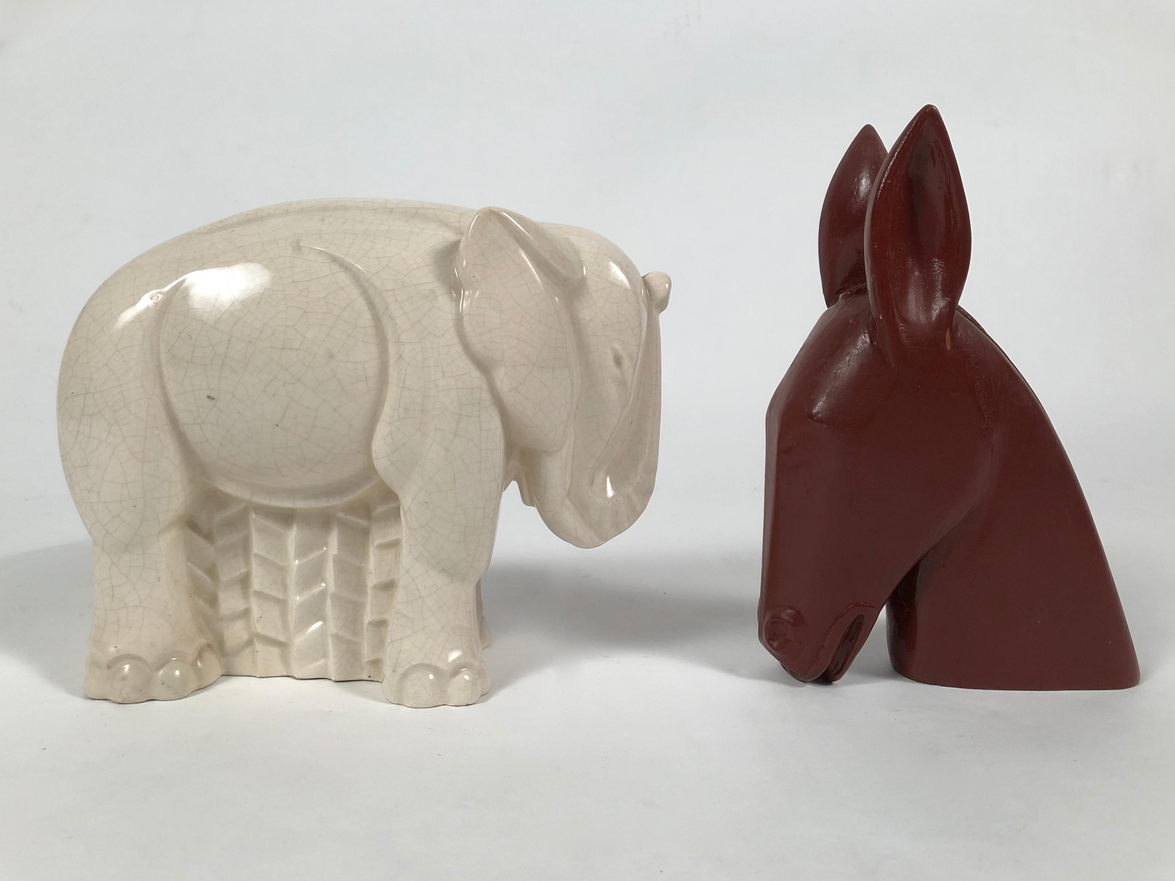 Art Deco Ceramic Elephant Sculpture 4