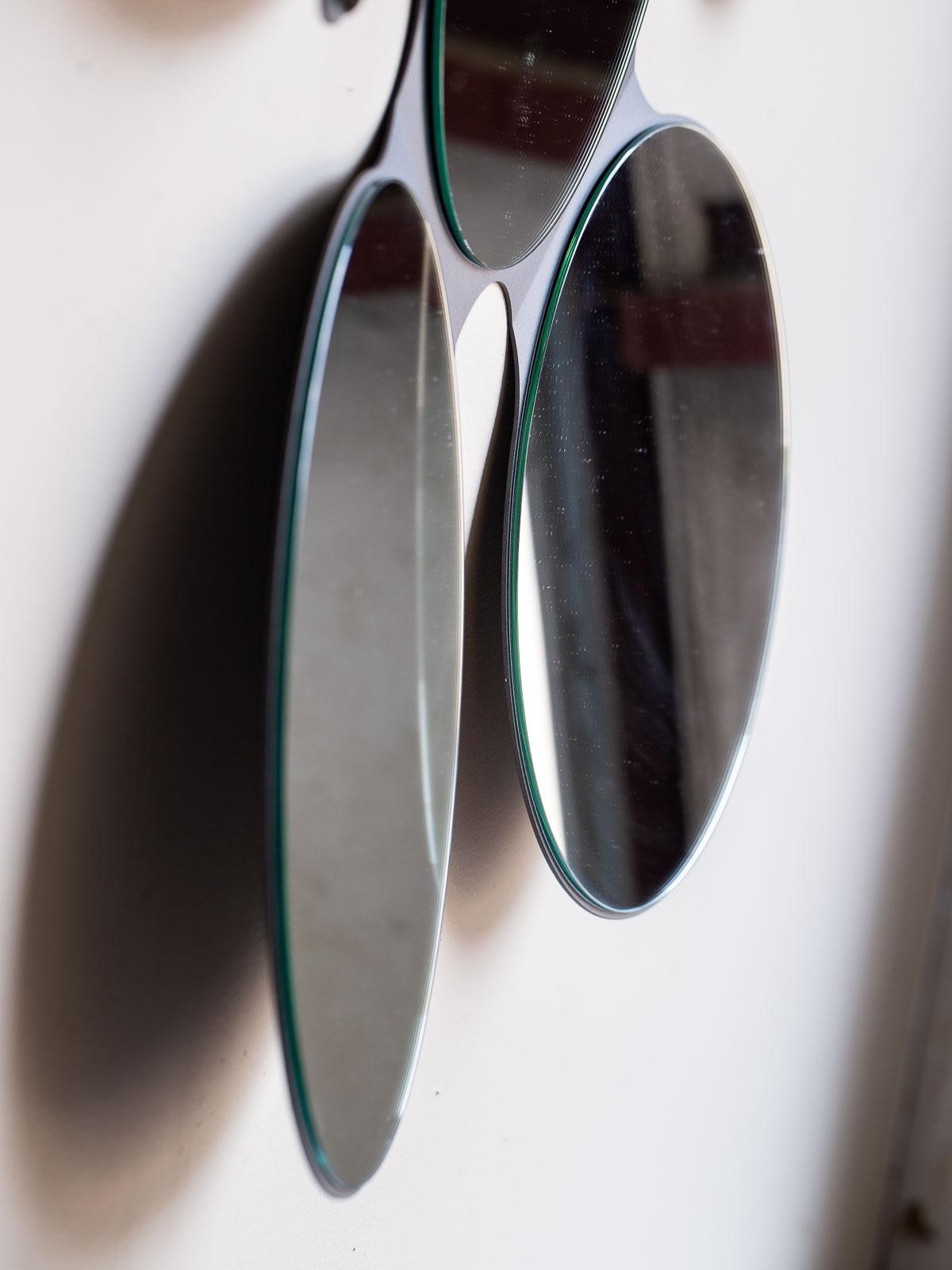 Modern Italian Circular Six Glass Petal Mirror Italy 7