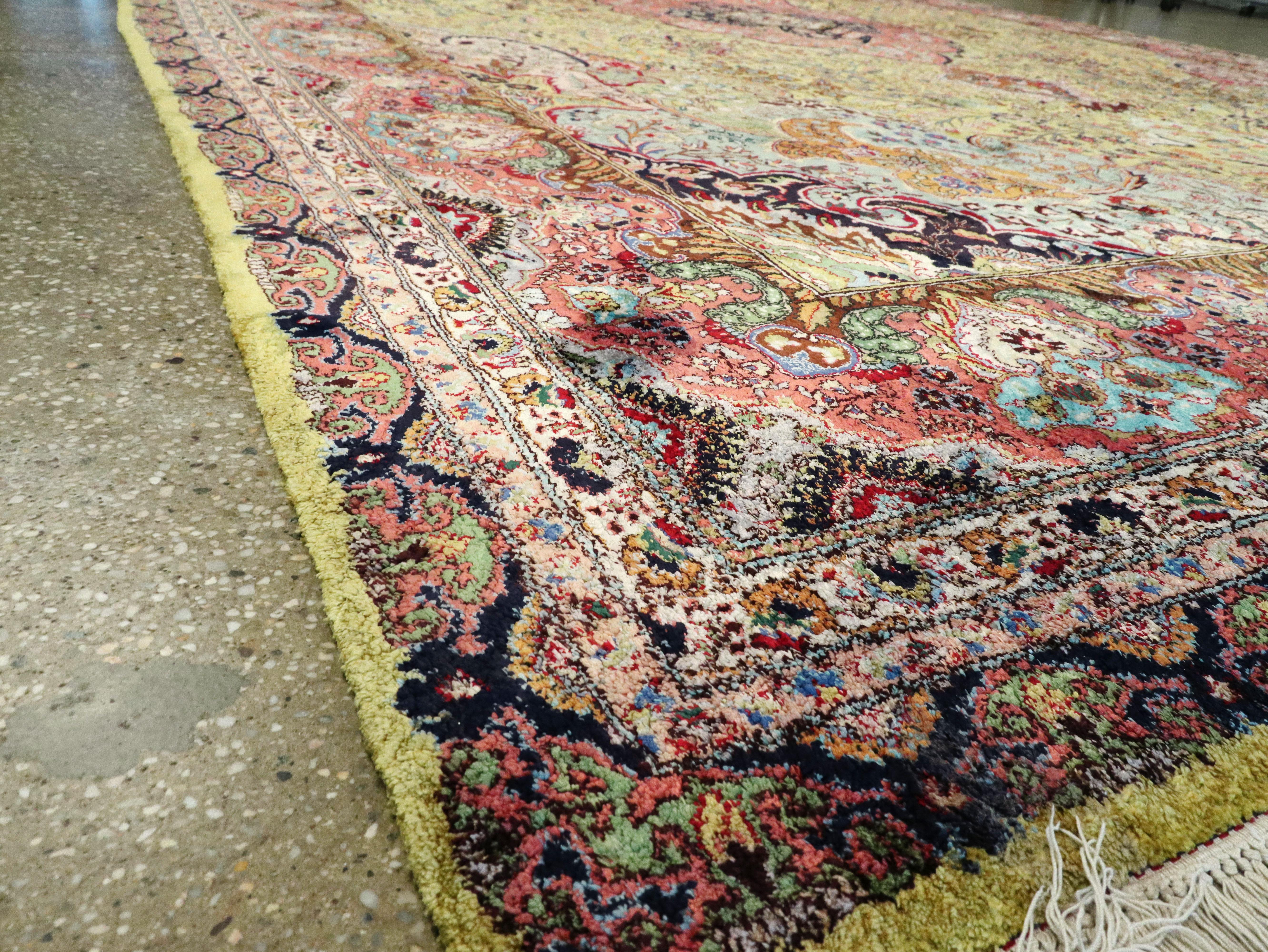 Vintage Persian Qum Silk Carpet 5