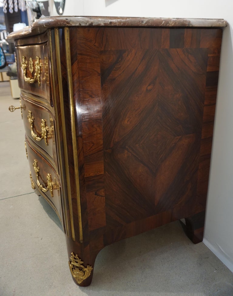 Maitre NicolasJean Marchand Louis XV Ormolu Kingwood Chest with Provenance For Sale at 1stdibs
