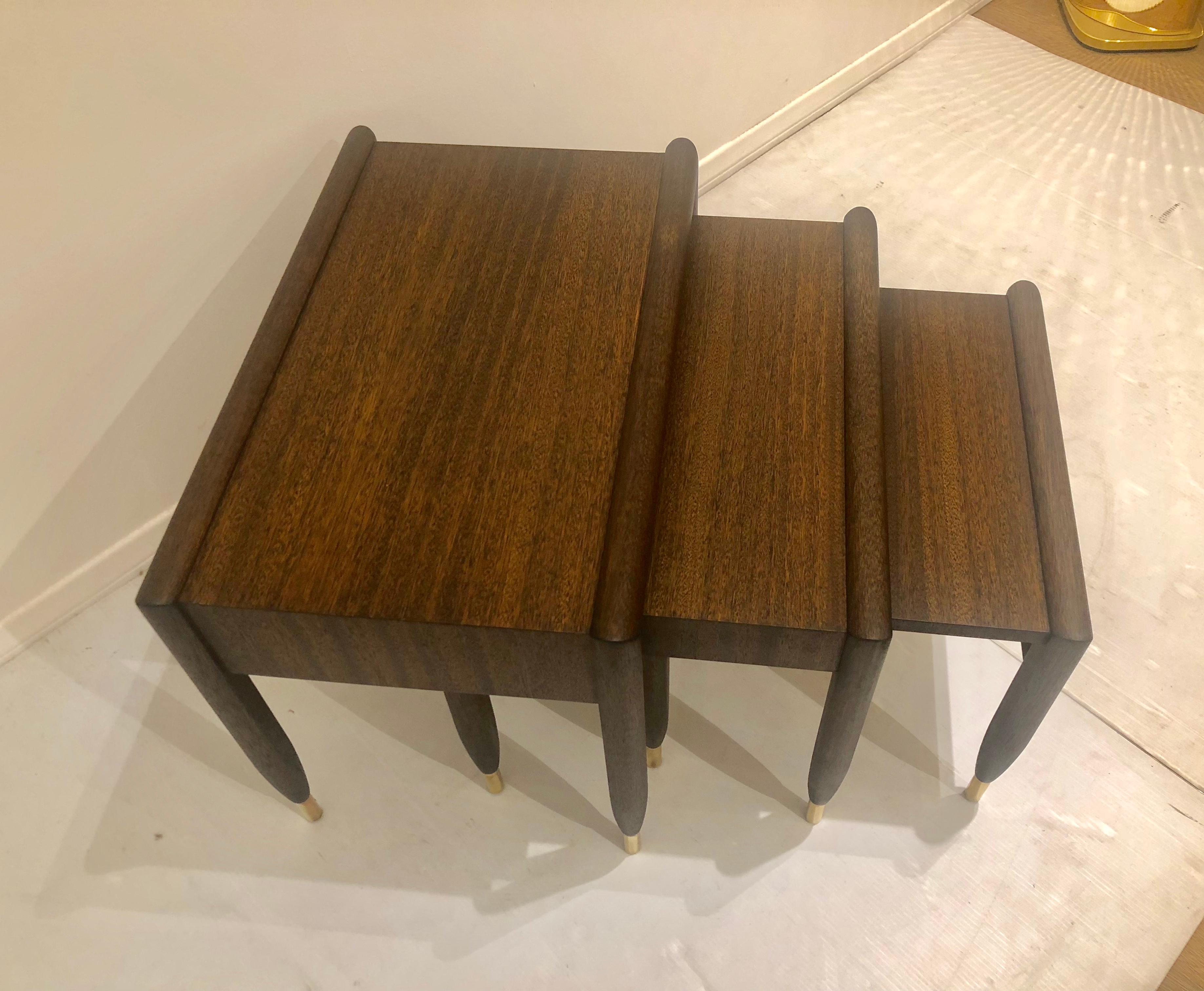American Mid Century Nesting Tables Designed by John Keal for Brown Saltman For Sale 5