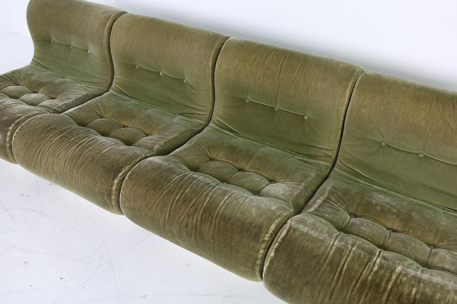 Vintage 1960s Otto Zapf Modular Sofa & Lounge Chair Living Room Set, Mohair 4