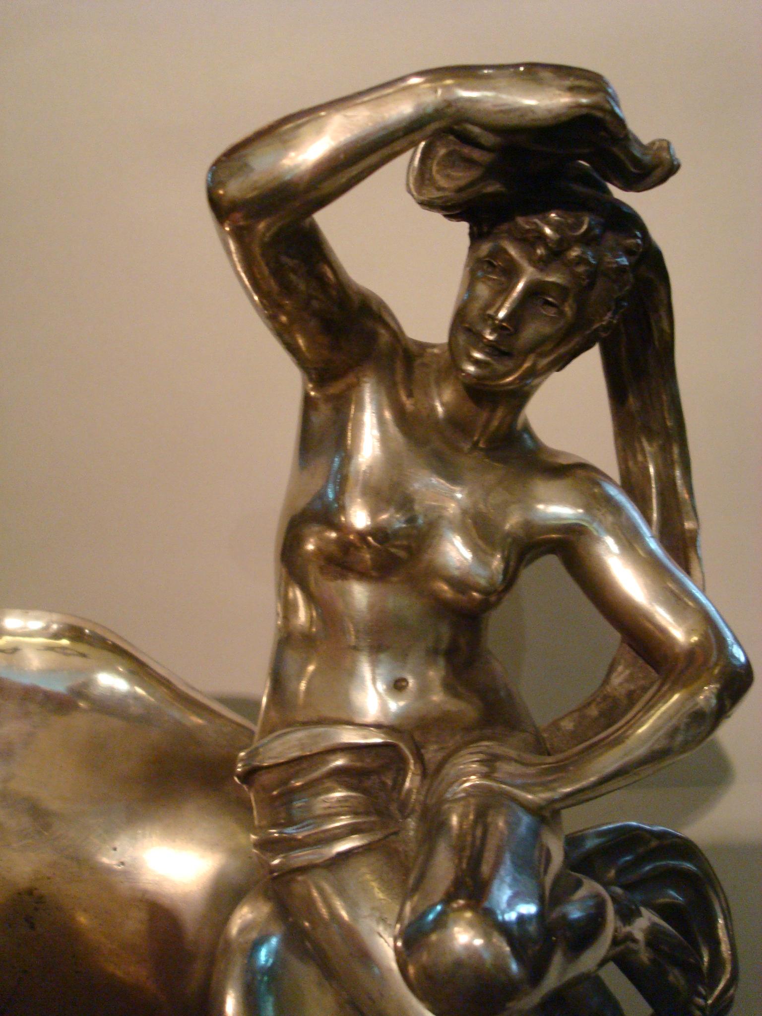 Classic Nude Women Bronze Sculpture Champagne, Wine Cooler, France 3