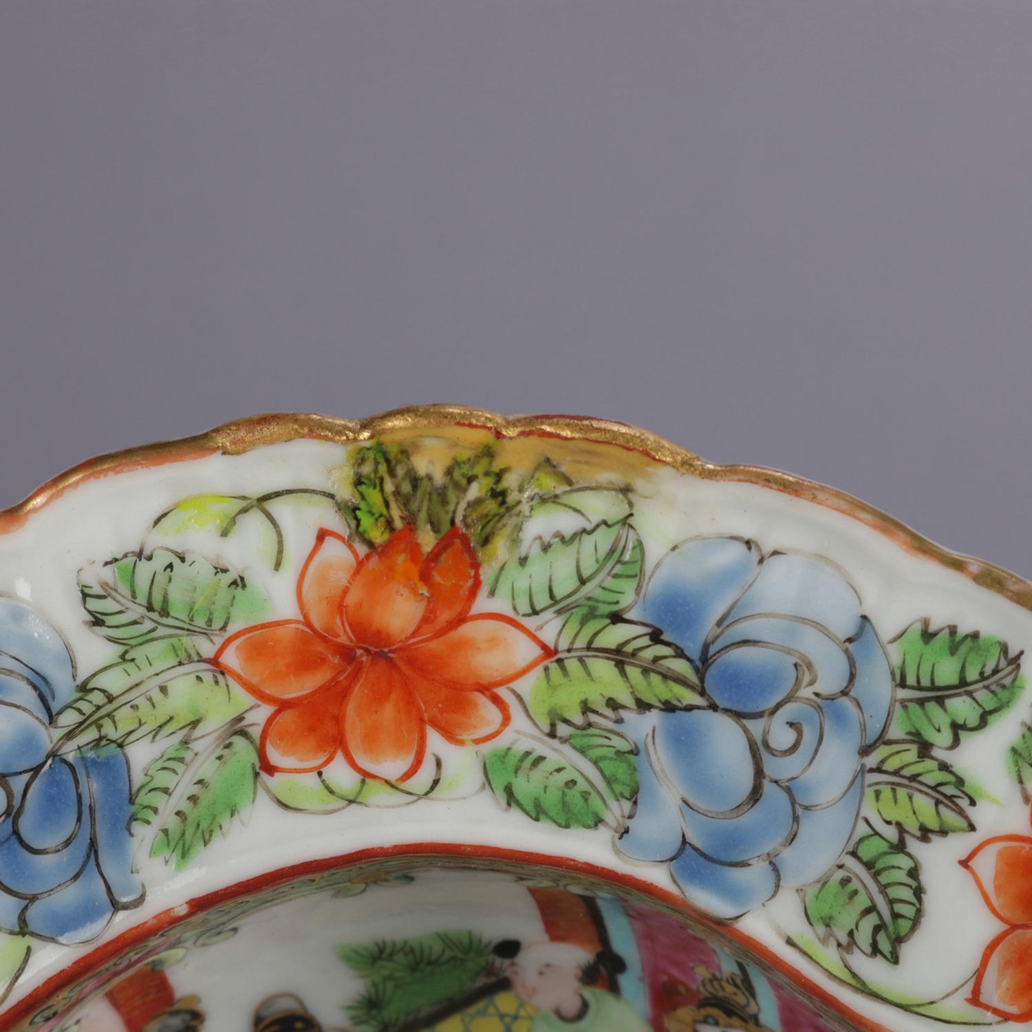 34 Piece Antique Chinese Rose Medallion Enameled Porcelain Dining Set 7