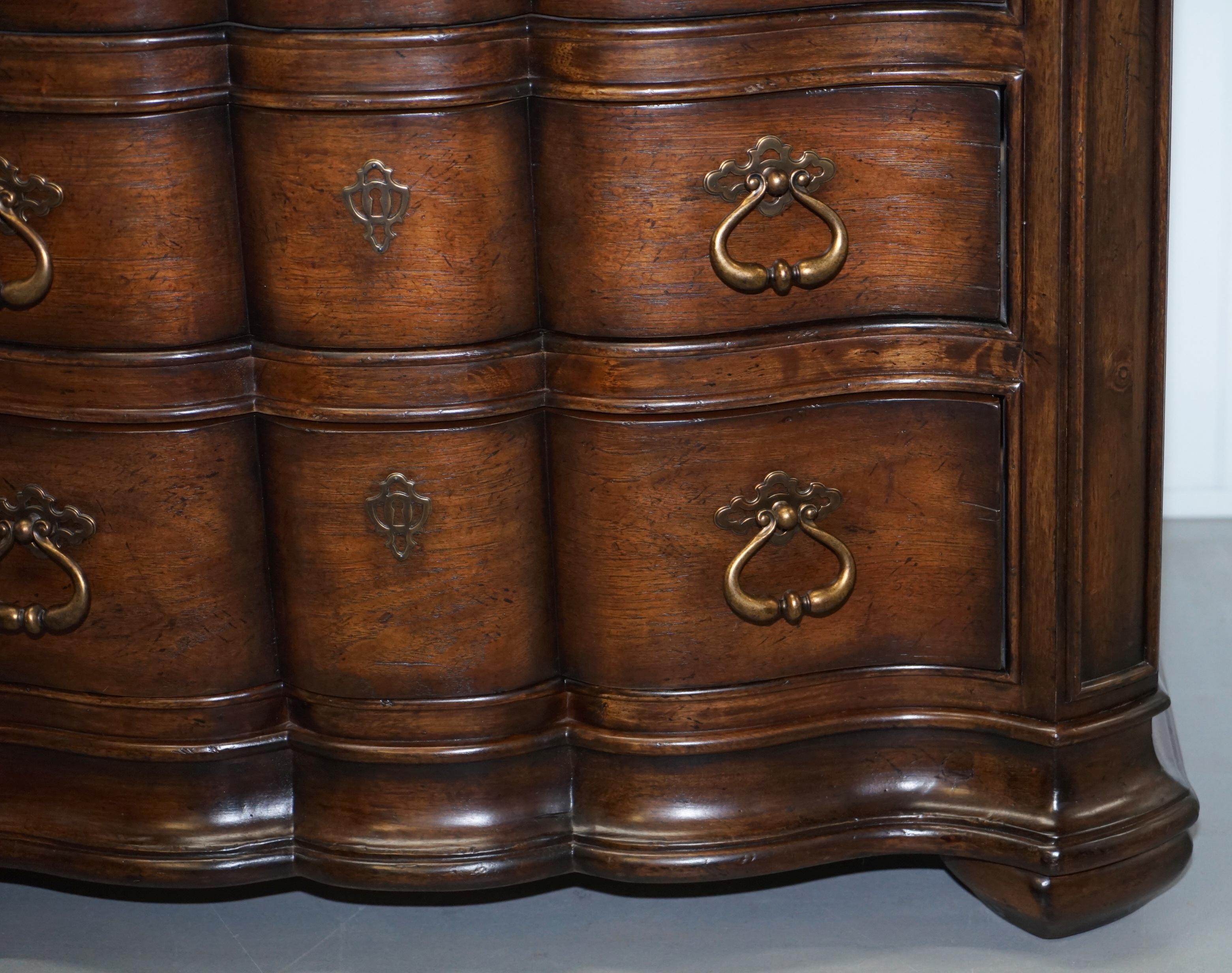 Stunning Carved Wood Thomasville Lucca Chest of Drawers Marble Top 4