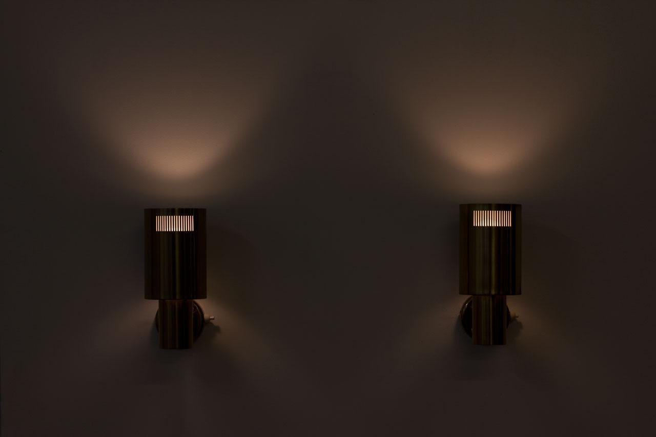 Scandinavian Modern Brass Wall Lamps from Sweden, Set of Two 6