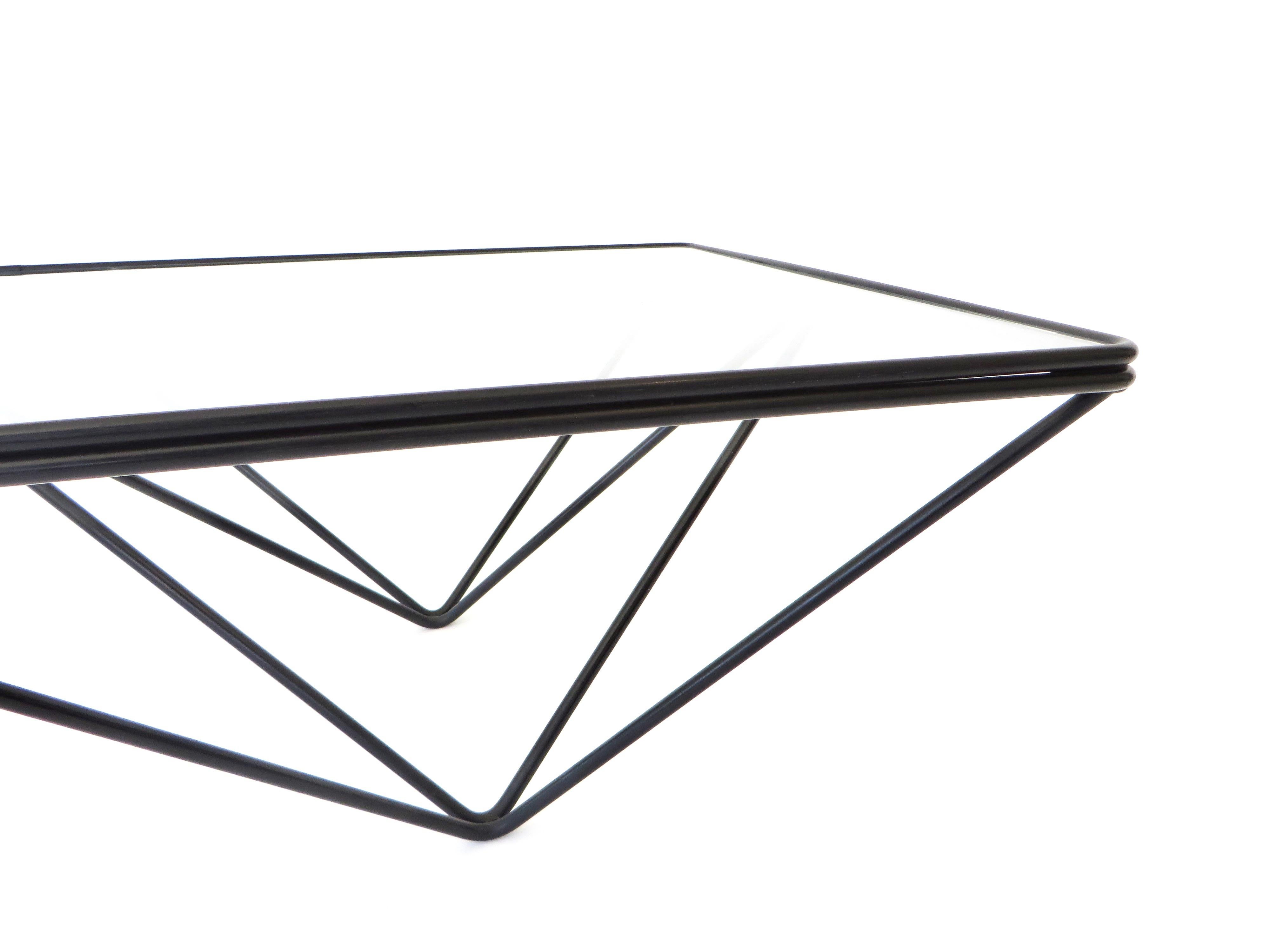 Black Steel and Glass Coffee Table in The Style of Paolo Piva Alanda Table  6