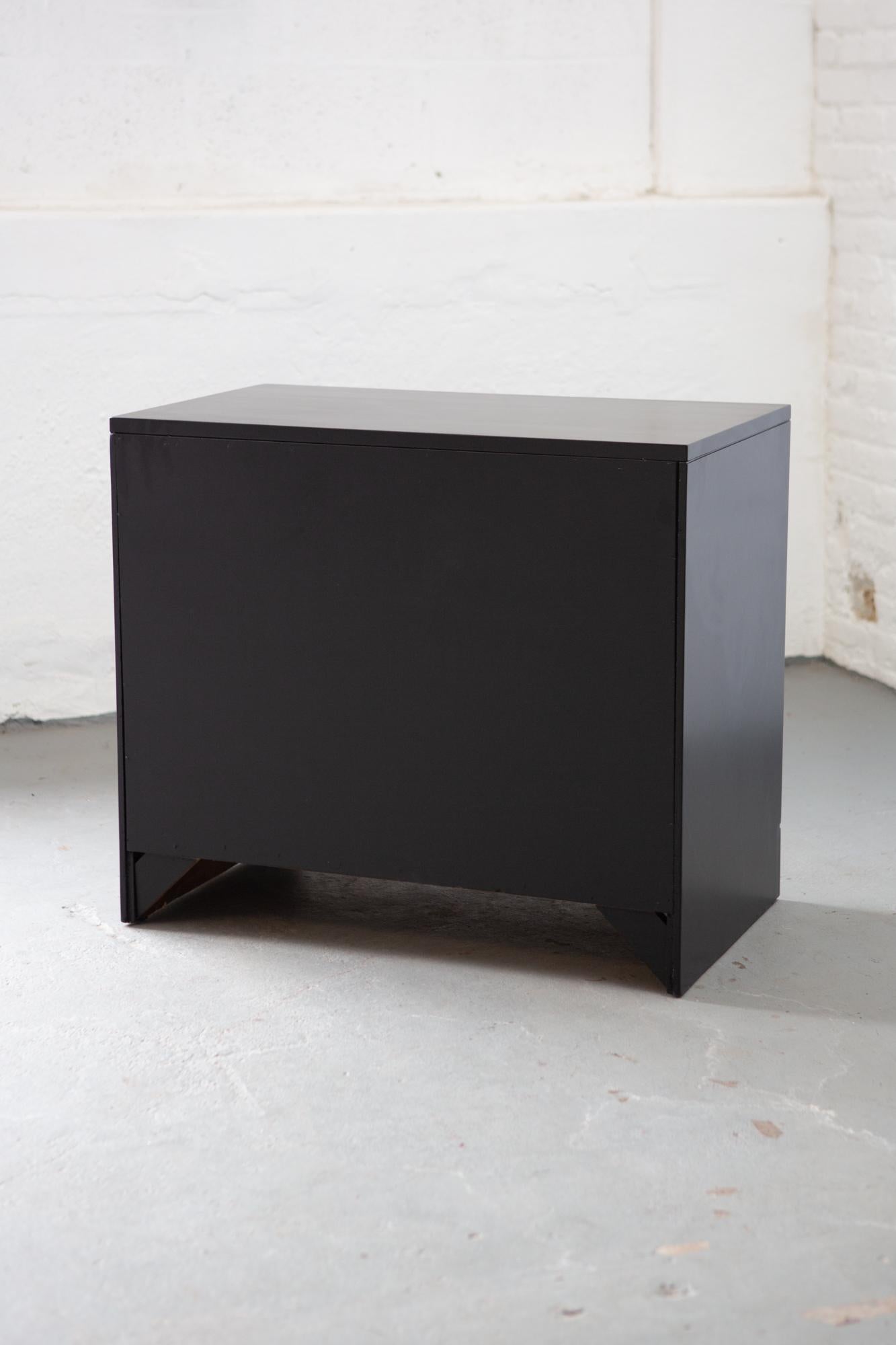Midcentury Black Lacquered Chest of Drawers 4