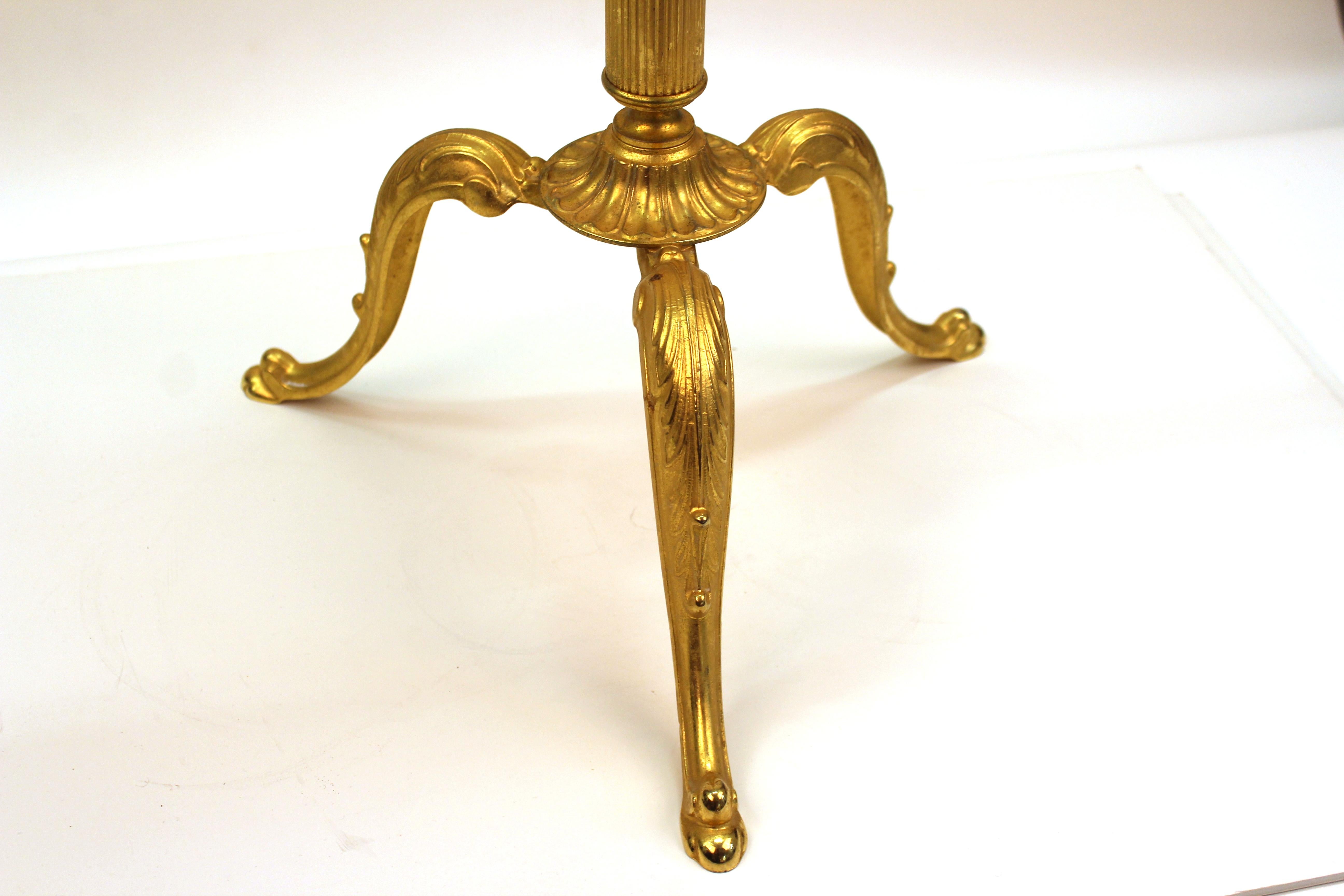 Midcentury German Champagne Bucket in Crystal with Gilt Gold Stand 3