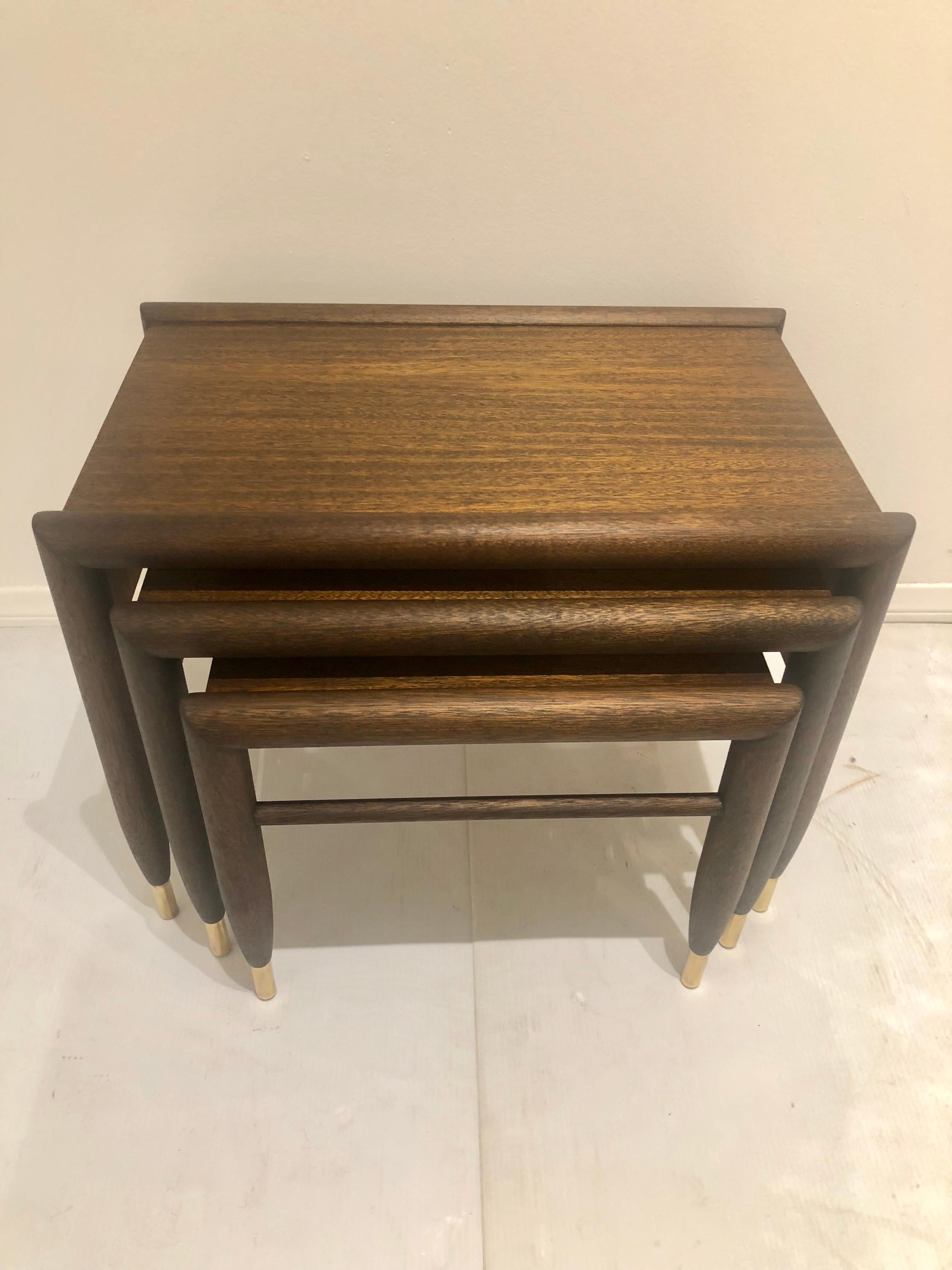 American Mid Century Nesting Tables Designed by John Keal for Brown Saltman For Sale 6