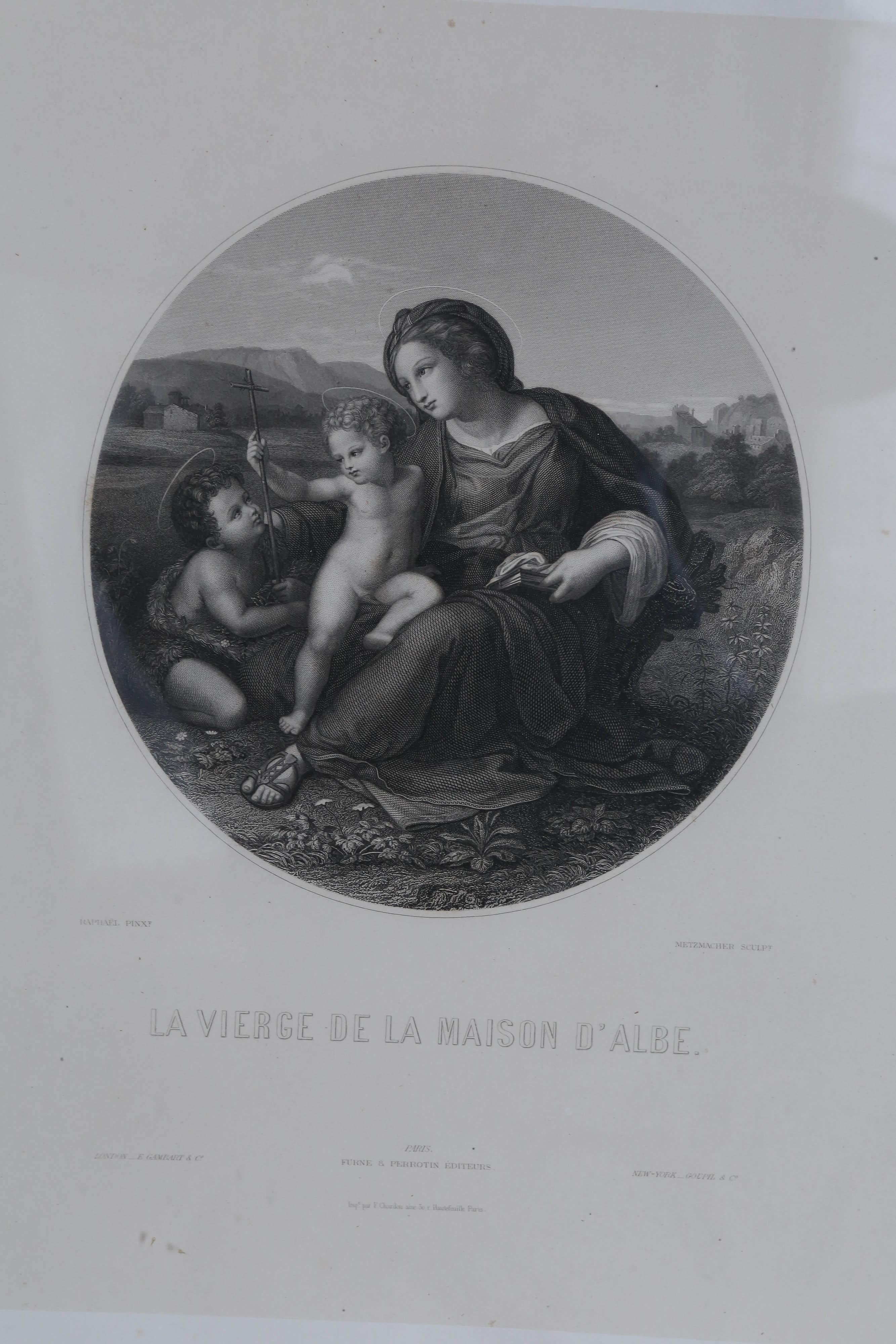 Set of 11 Framed Furne & Perrotin Engravings of Raphael Paintings circa 1850 5