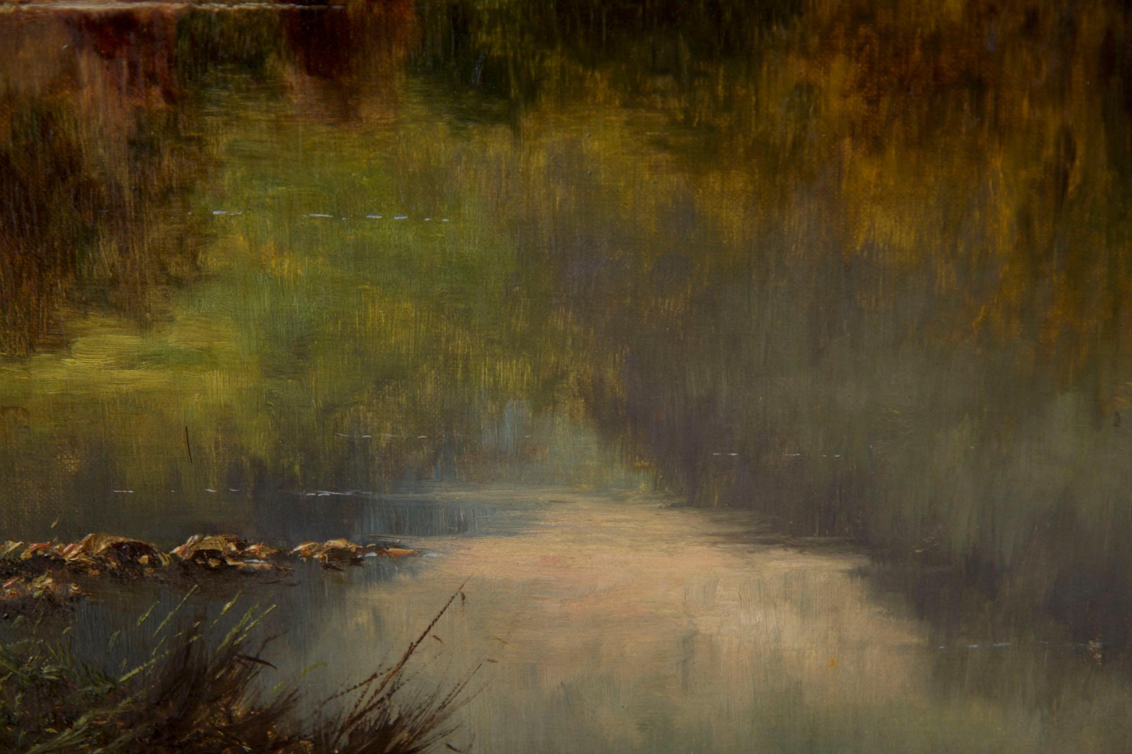 Henry Parker Oil Landscape Painting of Shepherd’s Cottage 4