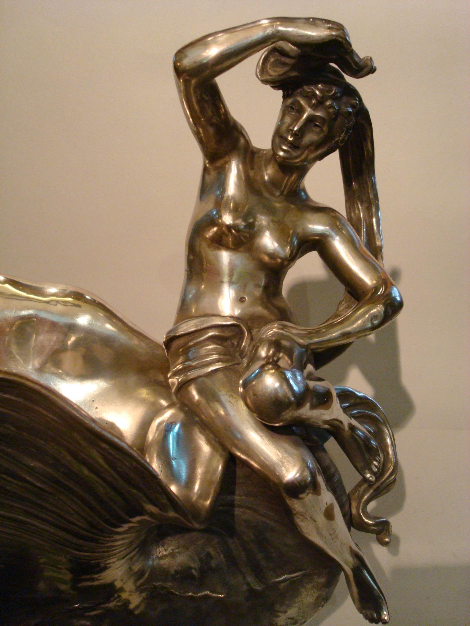 Classic Nude Women Bronze Sculpture Champagne, Wine Cooler, France 4