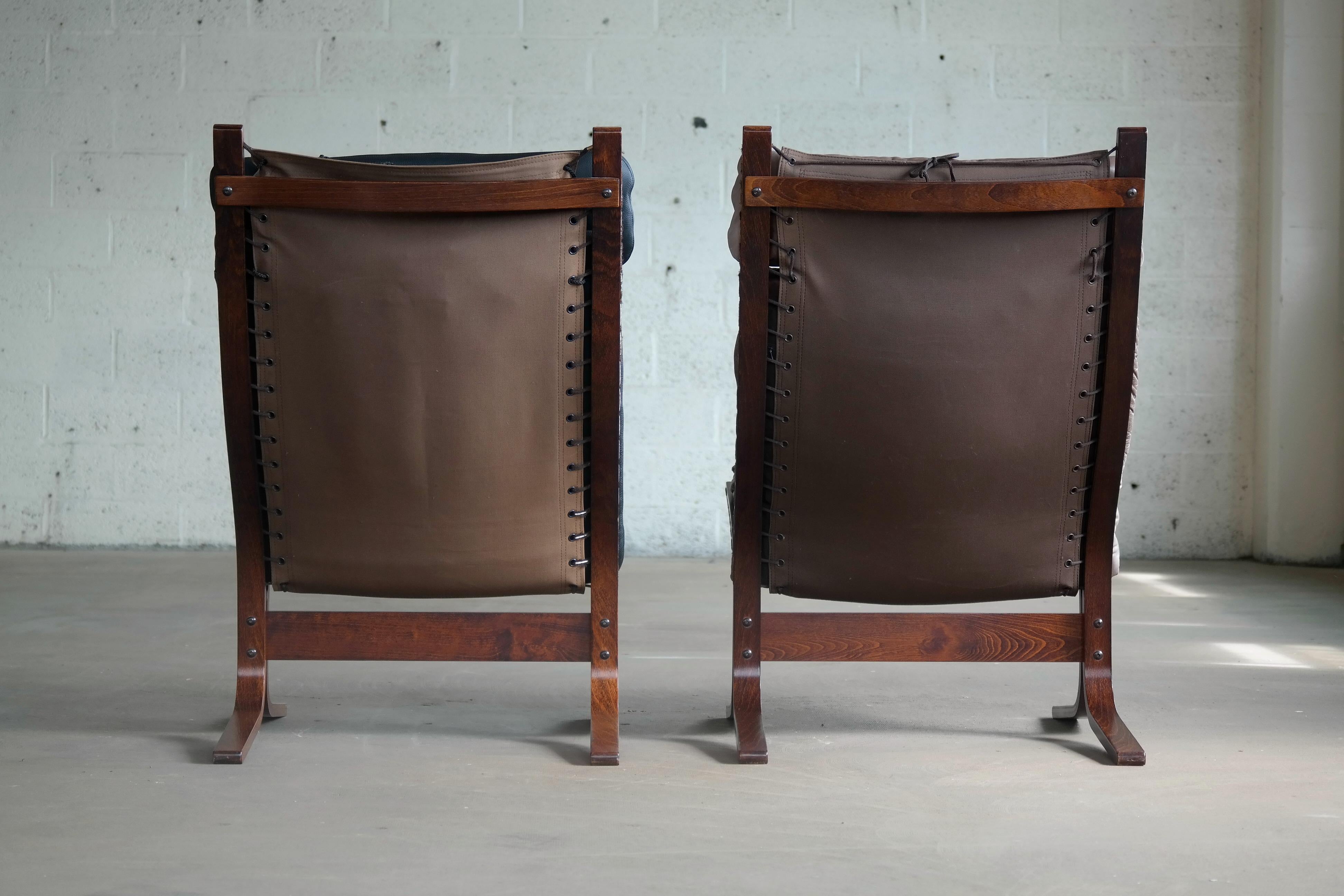 Pair of Leather Easy Chairs Model 