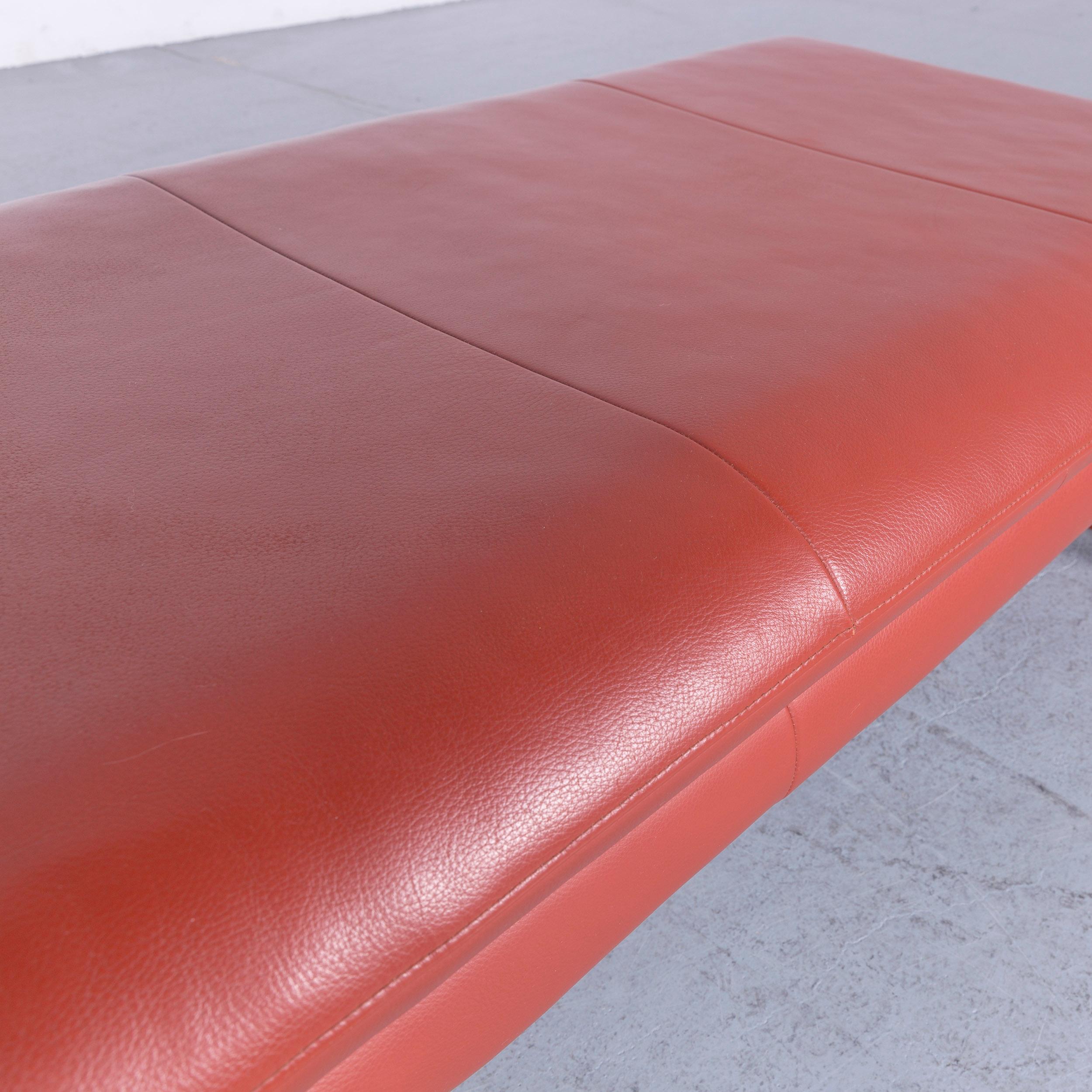 Laauser Corvus Designer Sofa Corner-Sofa Footstool Set Leather Red Couch 4