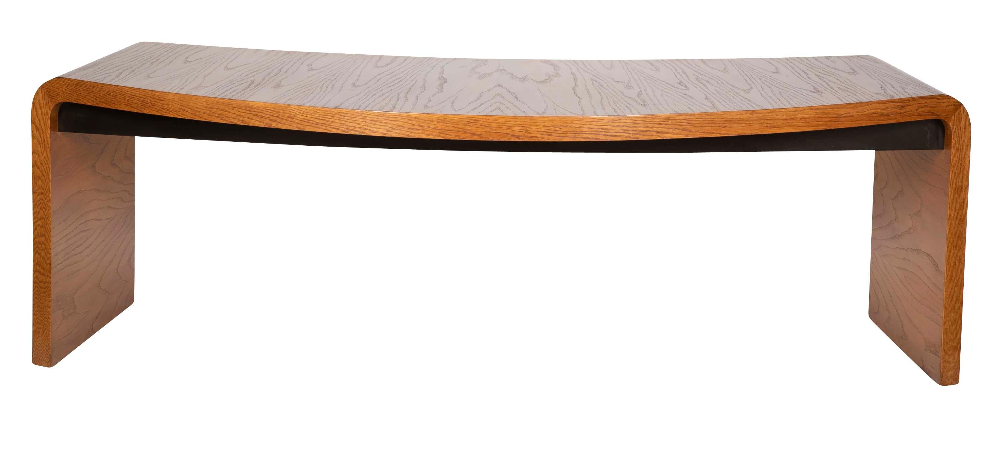 Large Vladimir Kagan Crescent Desk in Oak 6