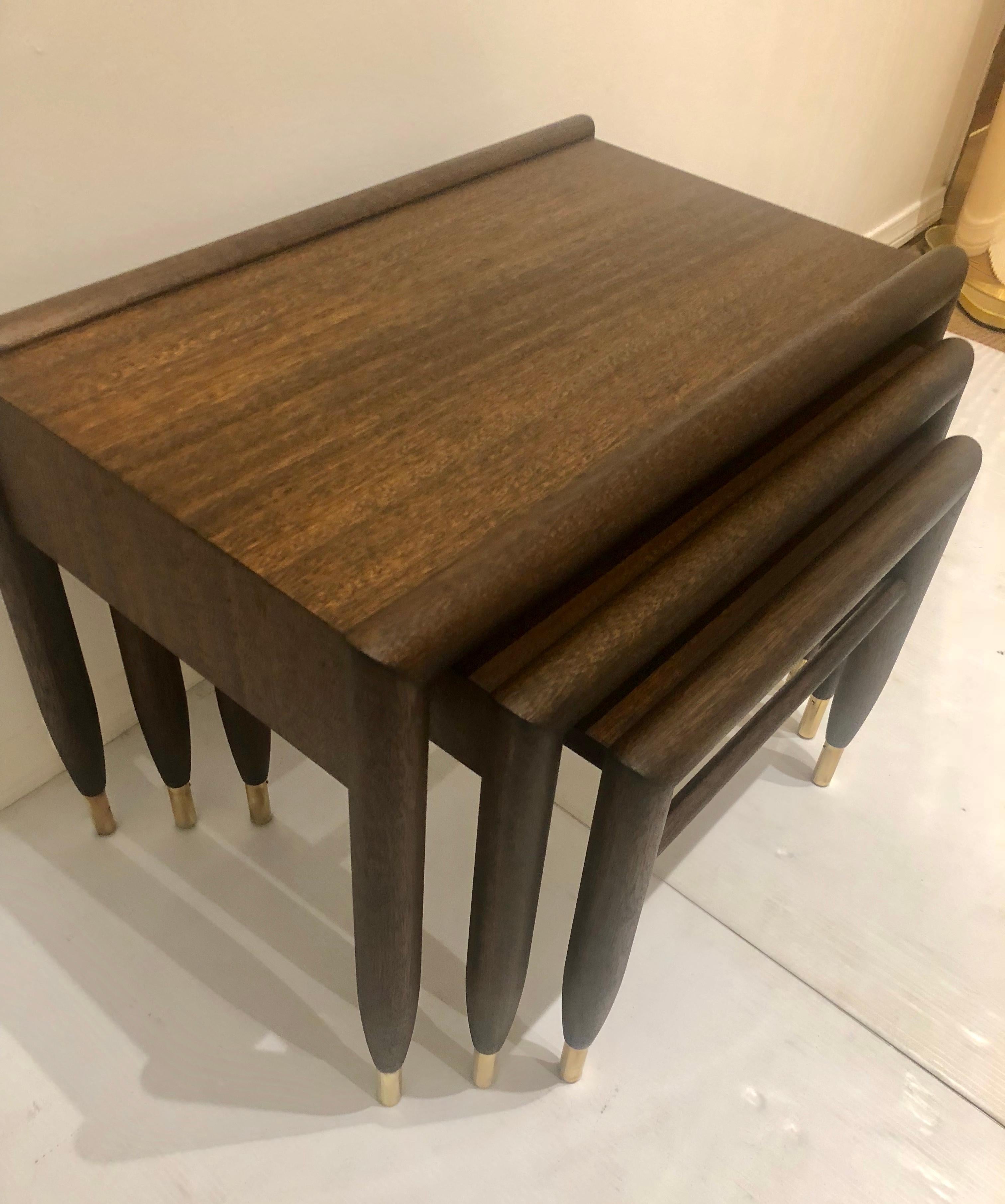 American Mid Century Nesting Tables Designed by John Keal for Brown Saltman For Sale 7