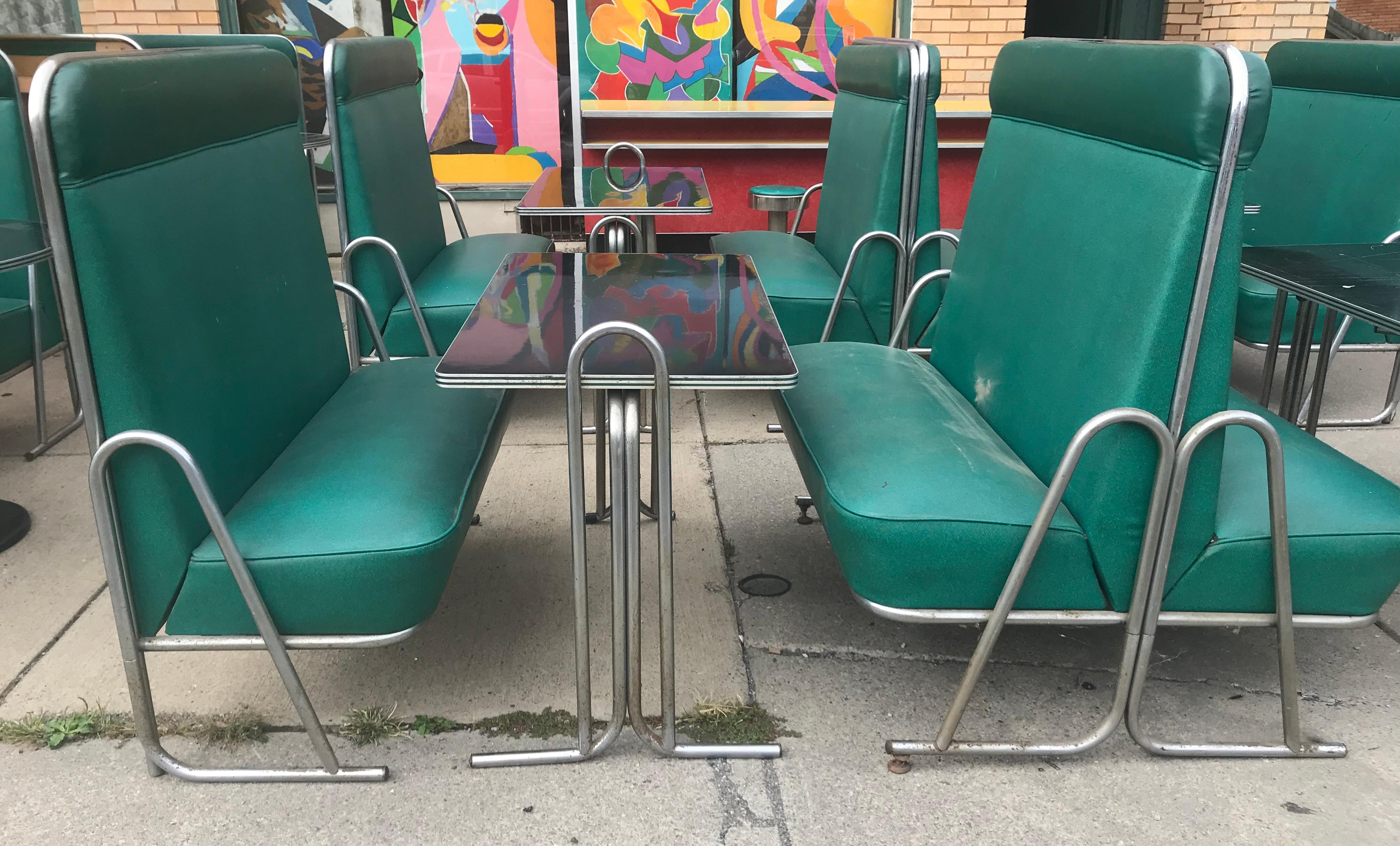 Original Art Deco Diner, Seats 40 Designed by Wolfgang Hoffmann for Howell 1930s 8