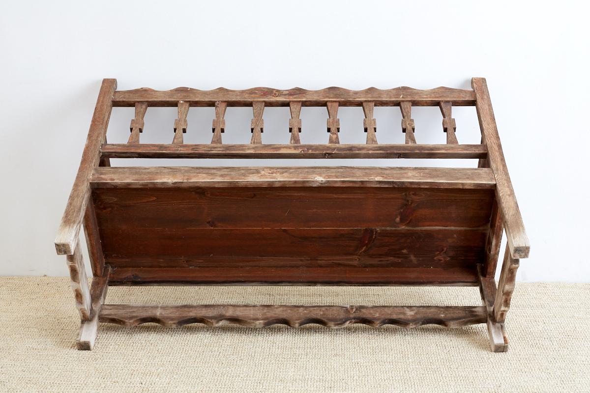 Rustic California Rancho Monterey Style Pine Bench 8