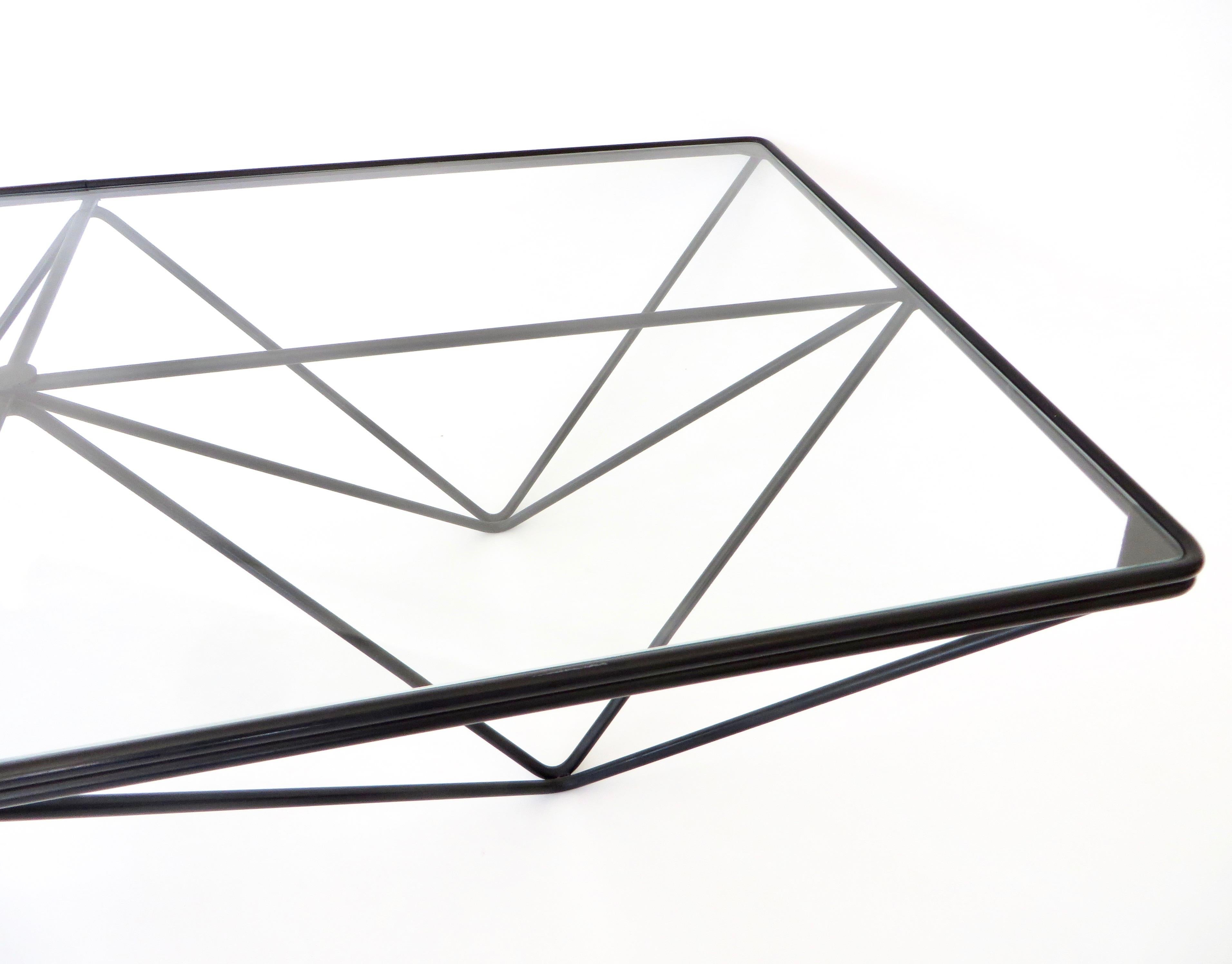 Black Steel and Glass Coffee Table in The Style of Paolo Piva Alanda Table  8