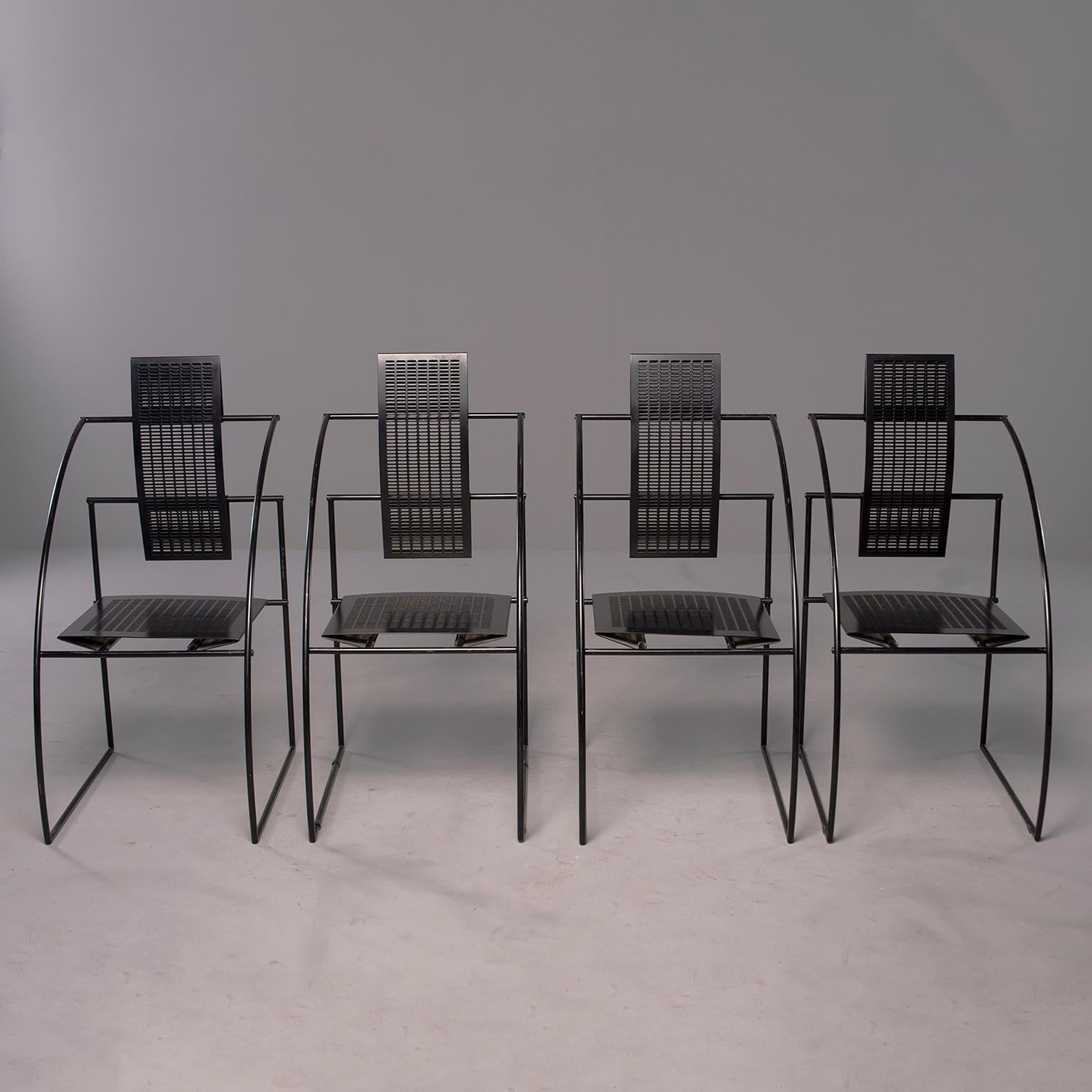 Set of Eight Alias Italian Mario Botta Quinta Op Art Chairs 7