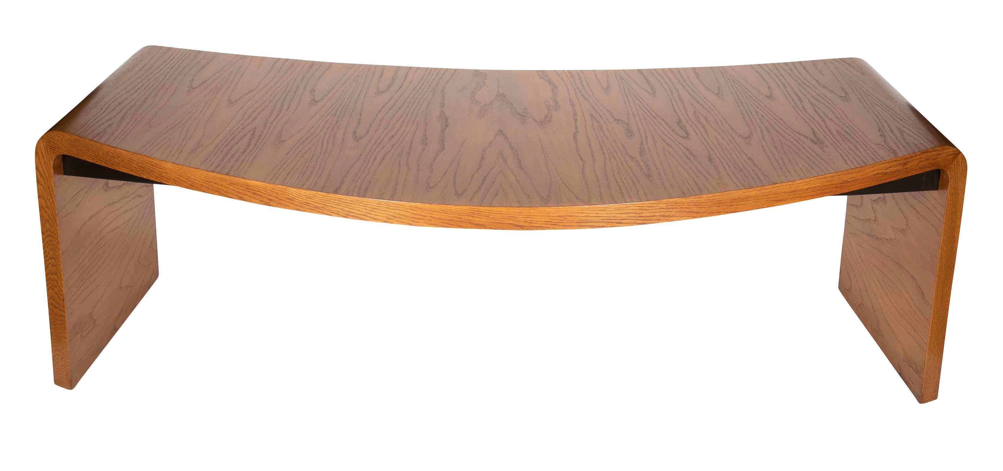 Large Vladimir Kagan Crescent Desk in Oak 7