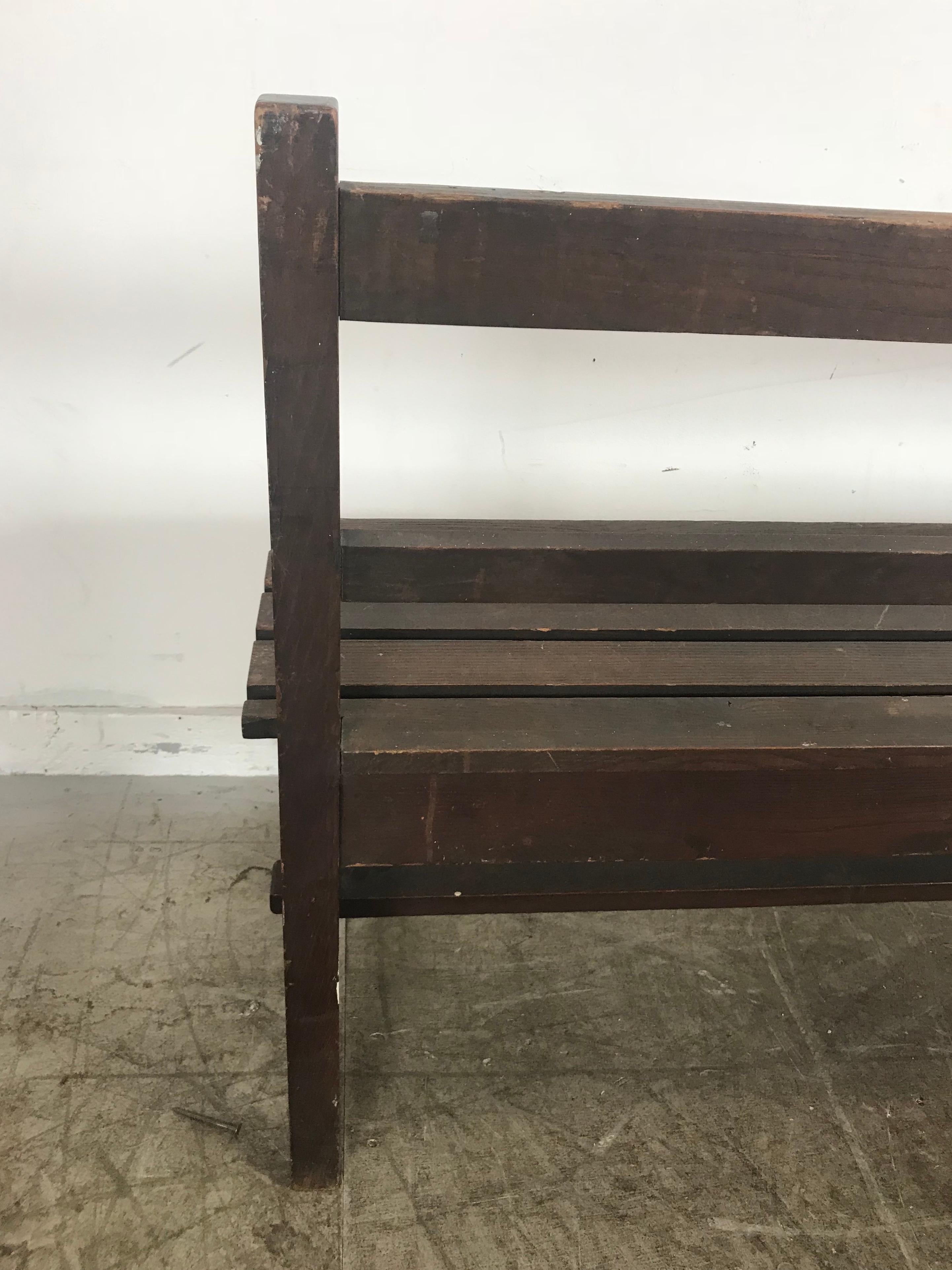 Rare Pair of Roycroft Oak Benches, Inventory Number from the Inn, circa 1905 For Sale 7