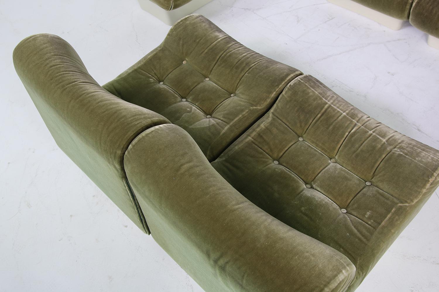 Vintage 1960s Otto Zapf Modular Sofa & Lounge Chair Living Room Set, Mohair 7