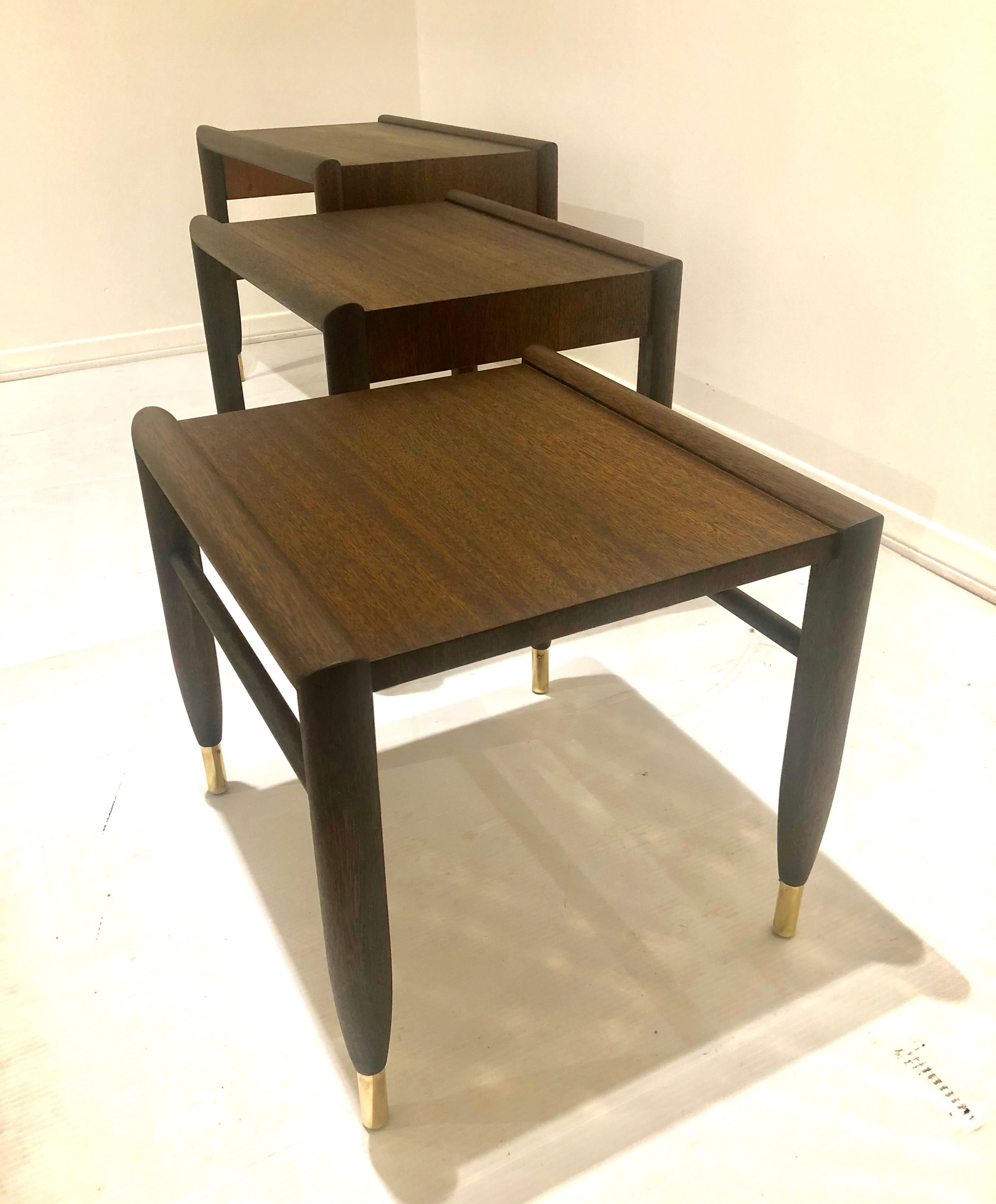 American Mid Century Nesting Tables Designed by John Keal for Brown Saltman For Sale 9