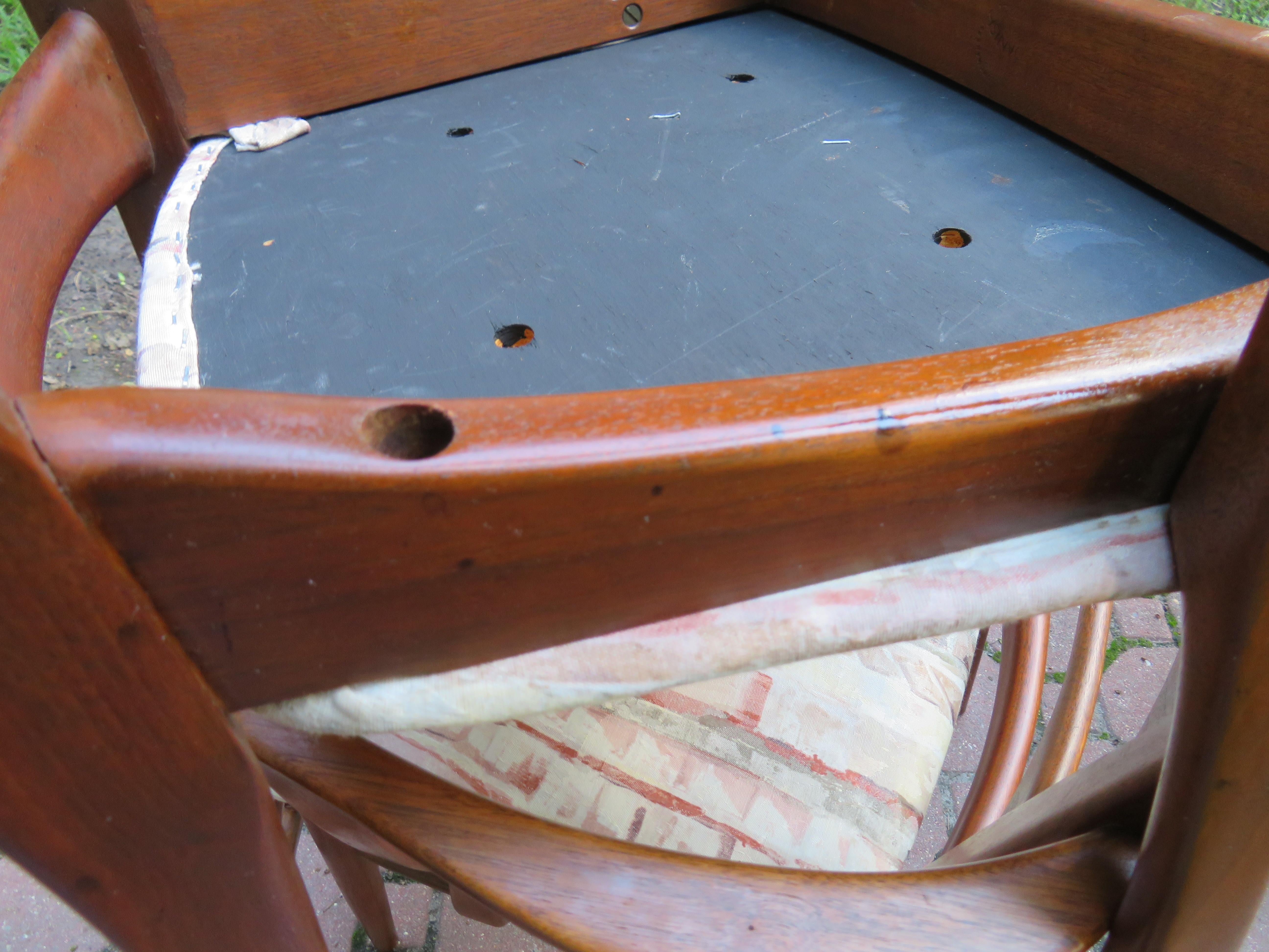 Set di sei sedie da pranzo in teak Koefoeds Hornslet del Medioevo danese in vendita 8