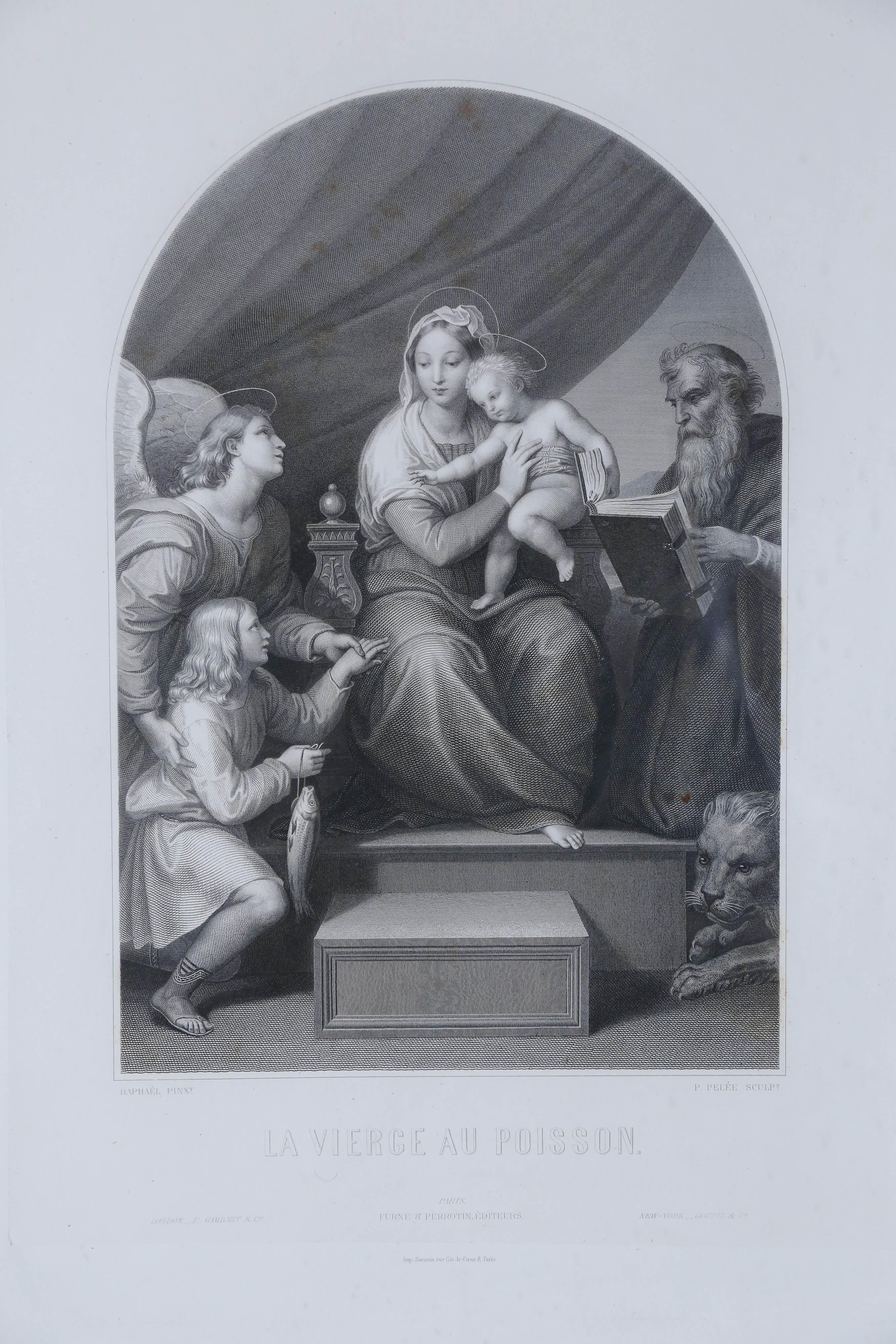 Set of 11 Framed Furne & Perrotin Engravings of Raphael Paintings circa 1850 8