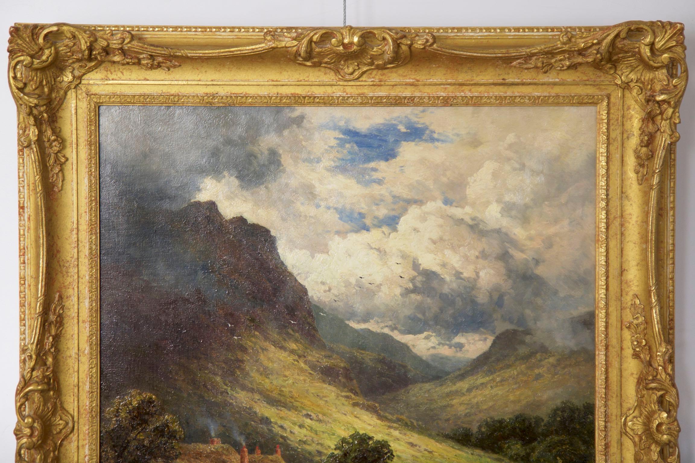 Henry Parker Oil Landscape Painting of Shepherd’s Cottage 7