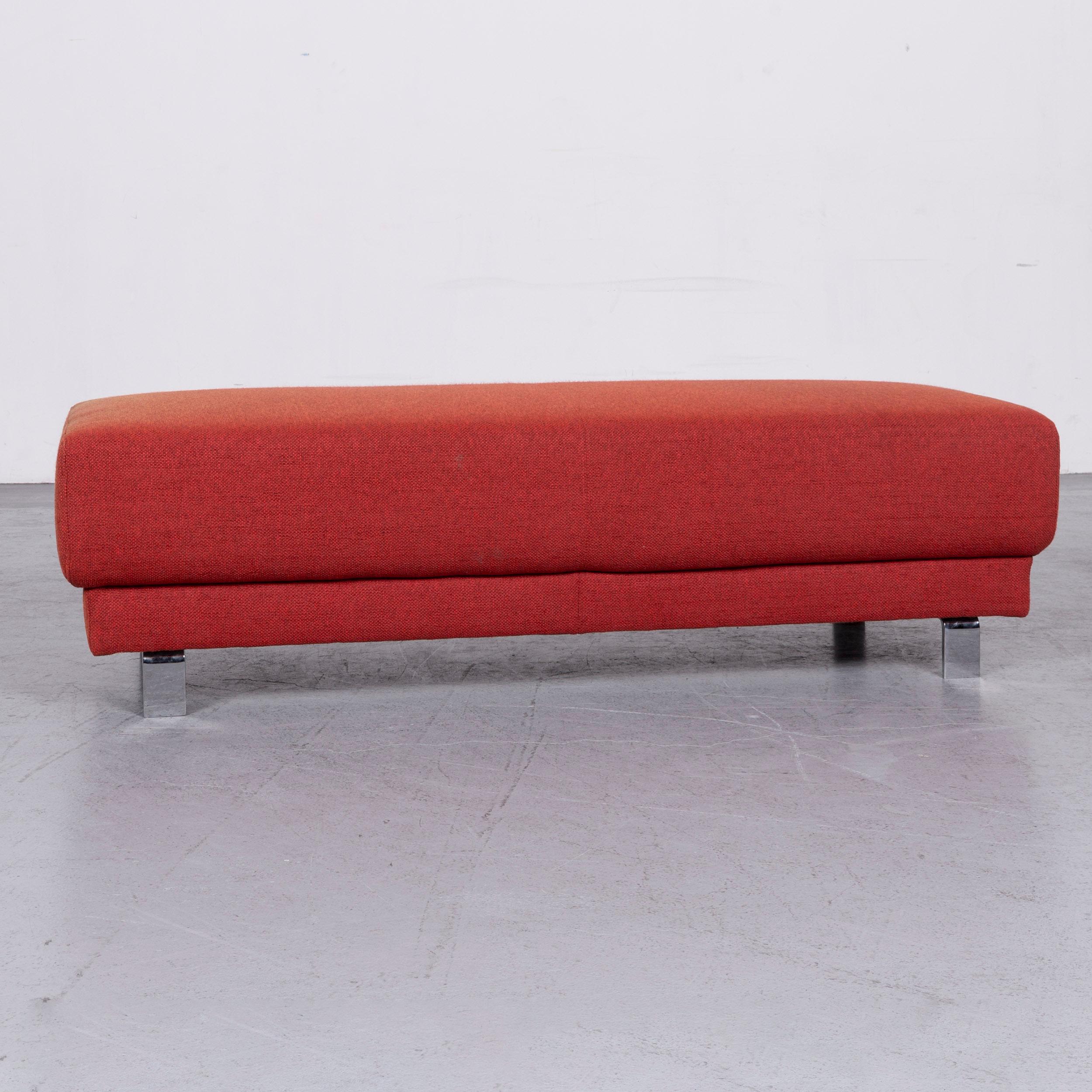 Ewald Schillig Brand Face Designer Sofa Footstool Set Fabric Red Corner Couch For Sale 8