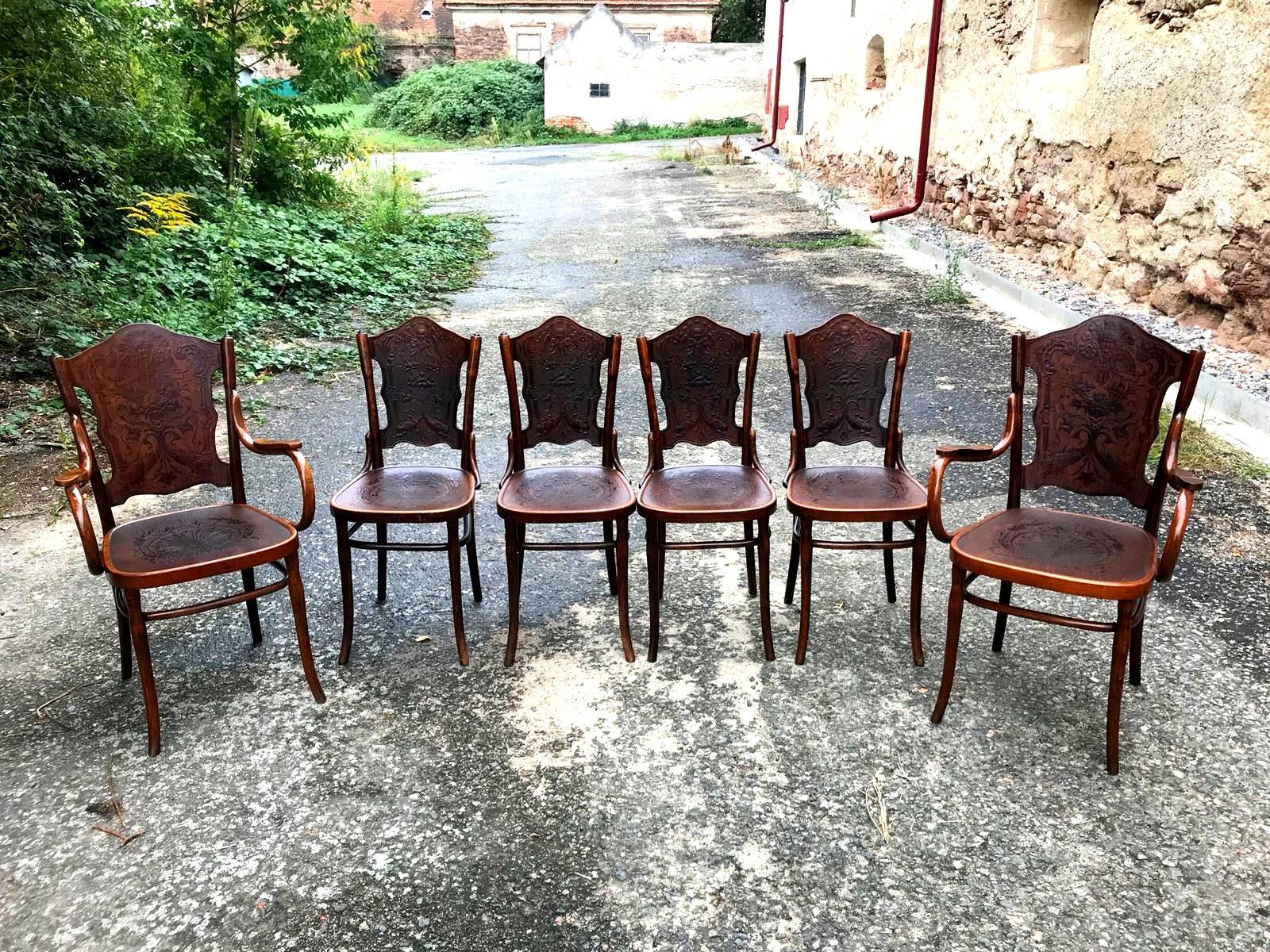 Set aus Bugholzstühlen und -sesseln von Jacob & Josef Kohn, Wien, 1900 9