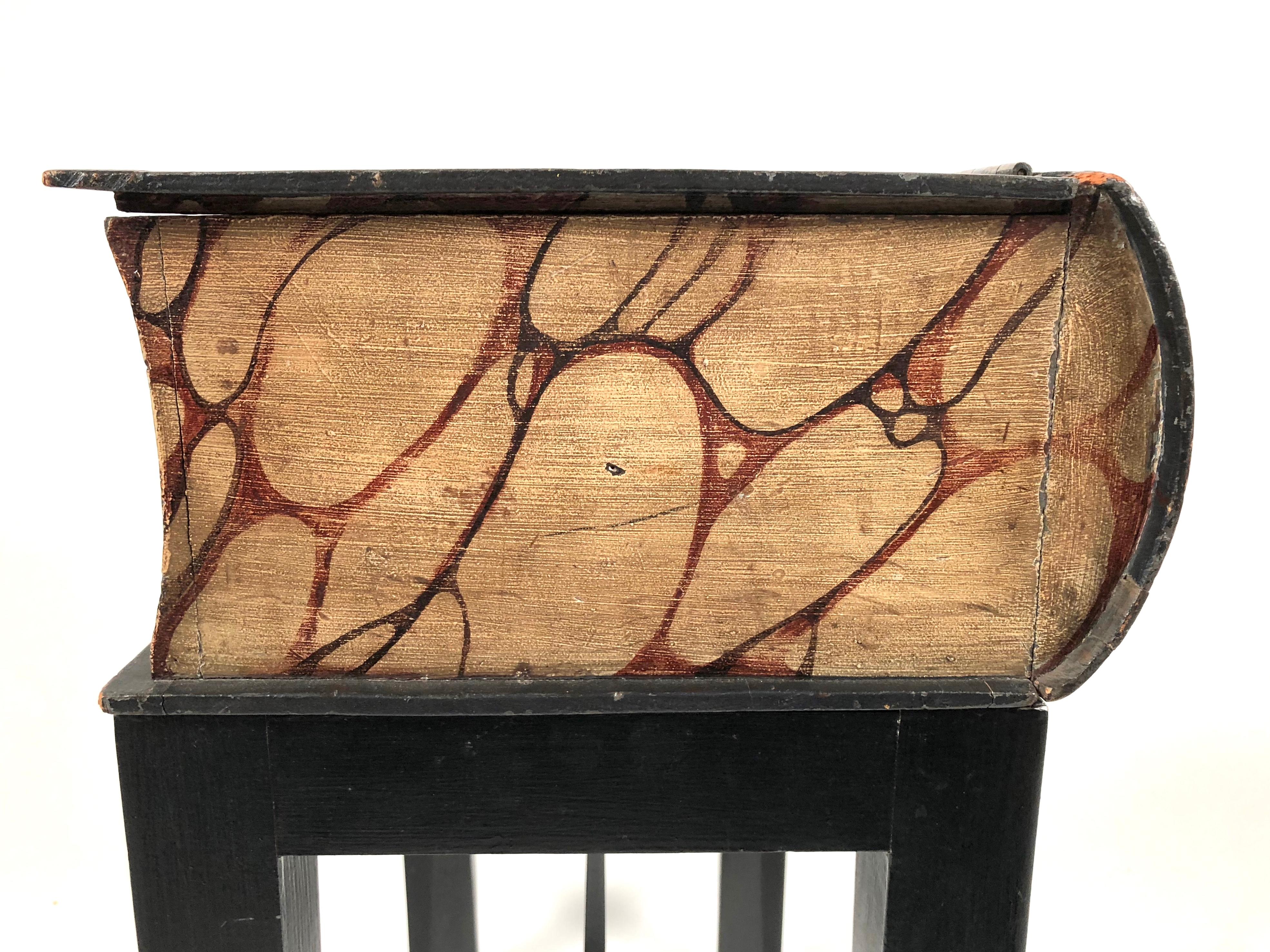 19th Century Painted Wood Book Box on Stand 9