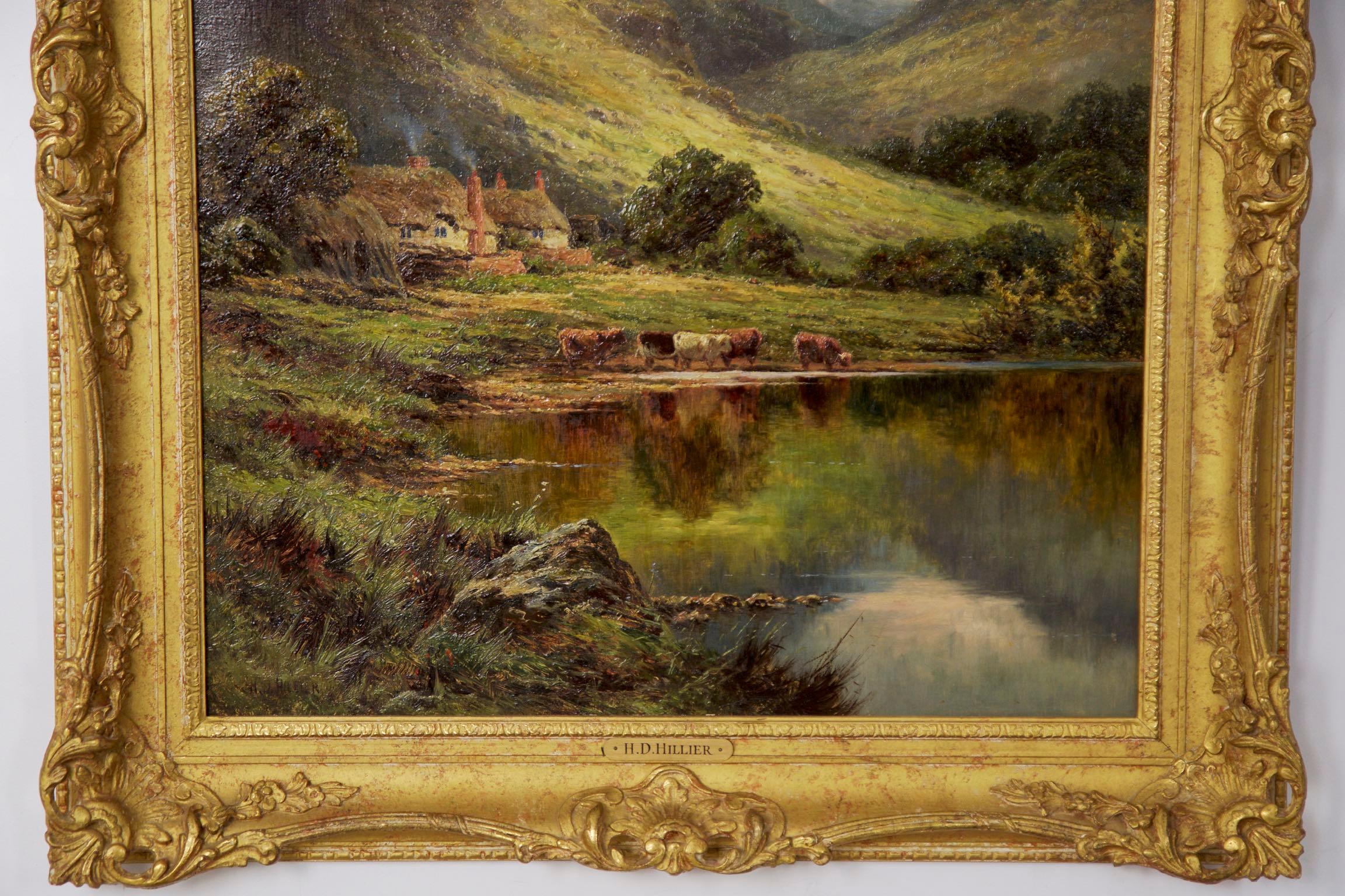 Henry Parker Oil Landscape Painting of Shepherd’s Cottage 8