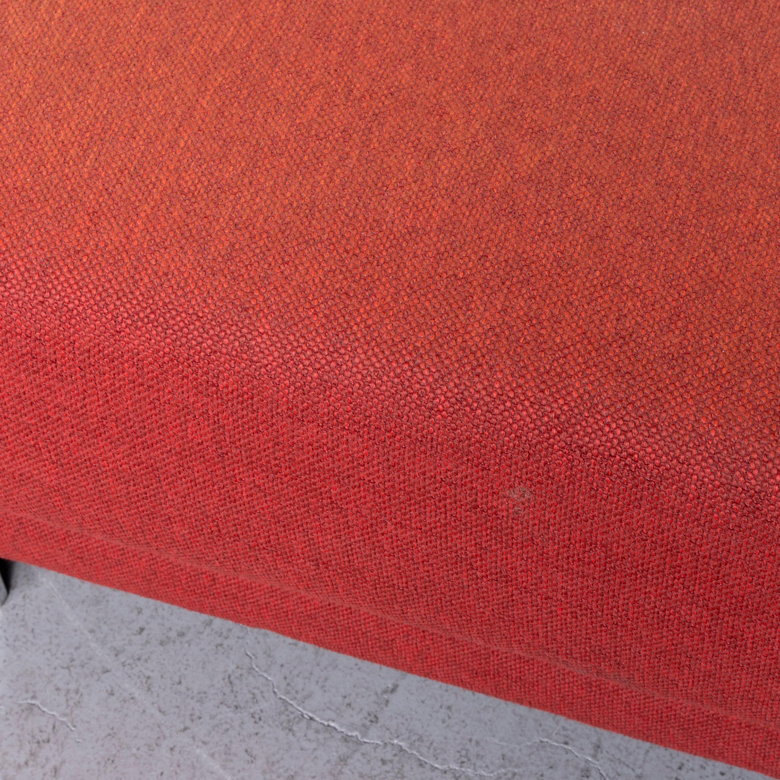 Ewald Schillig Brand Face Designer Sofa Footstool Set Fabric Red Corner Couch For Sale 9