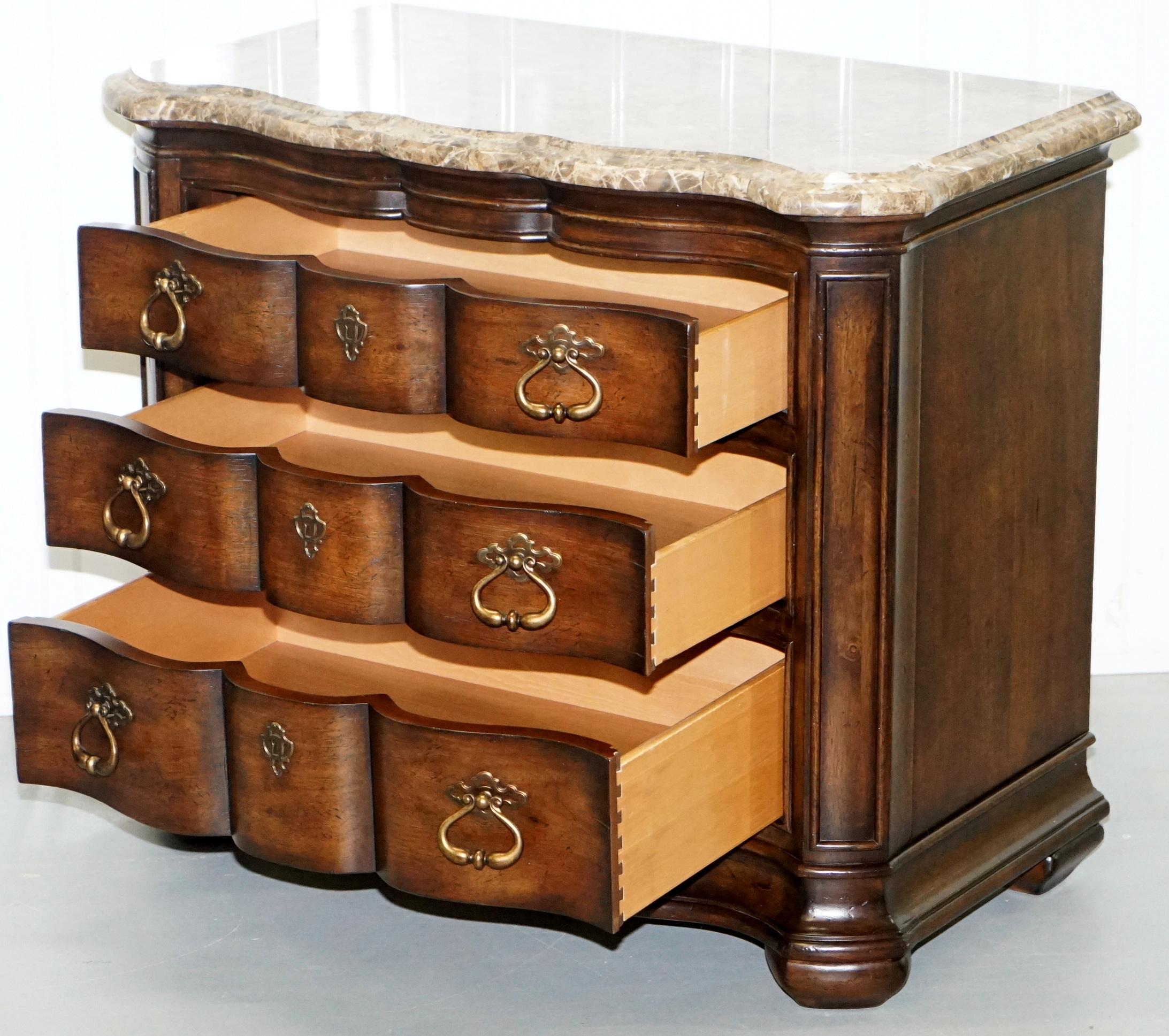 Stunning Carved Wood Thomasville Lucca Chest of Drawers Marble Top 9