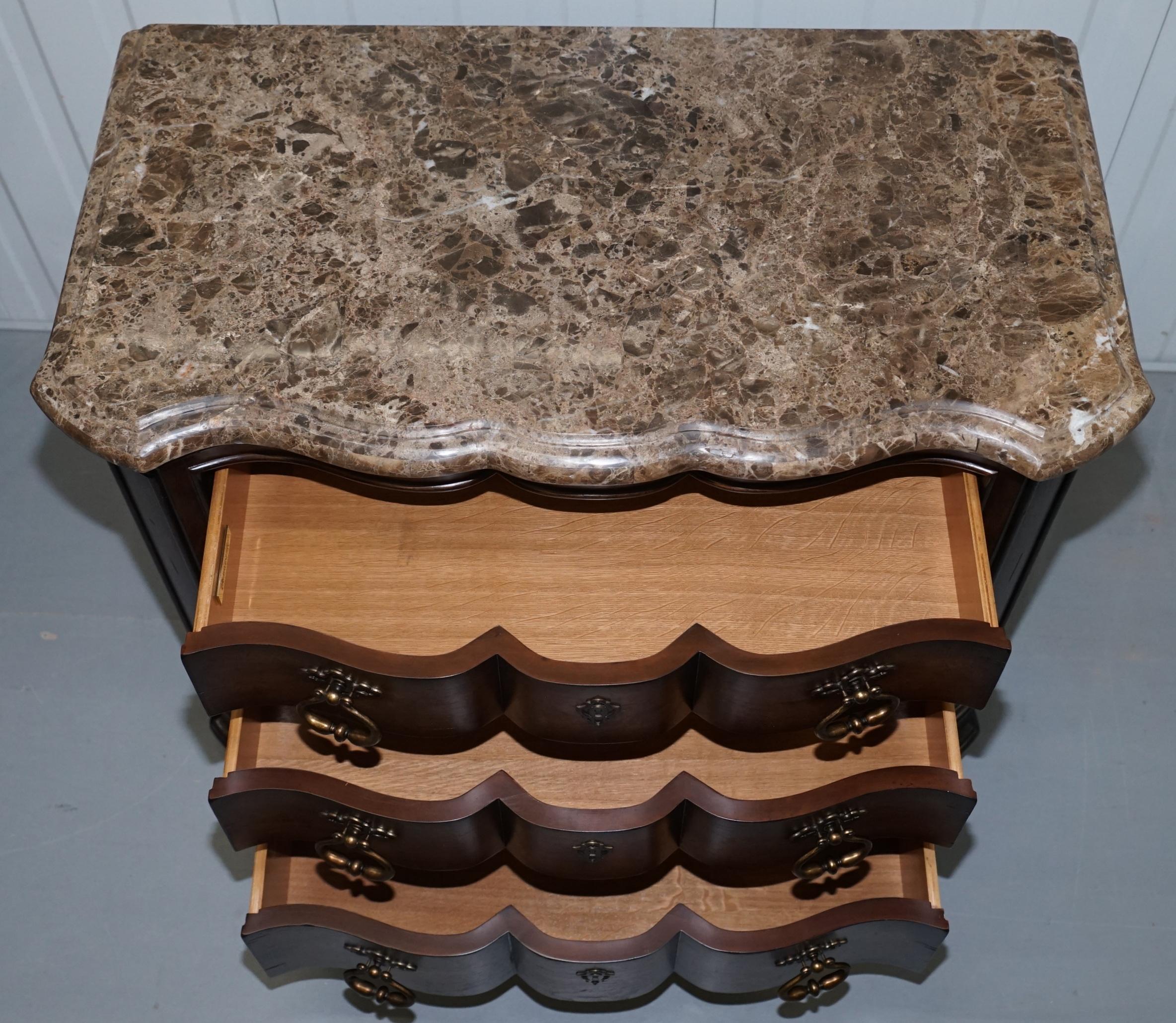 Stunning Carved Wood Thomasville Lucca Chest of Drawers Marble Top 10