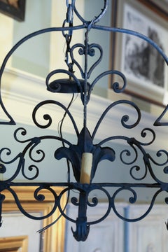 Eight-Light Cast Iron Horizontal Tree-Of Life Shape Chandelier